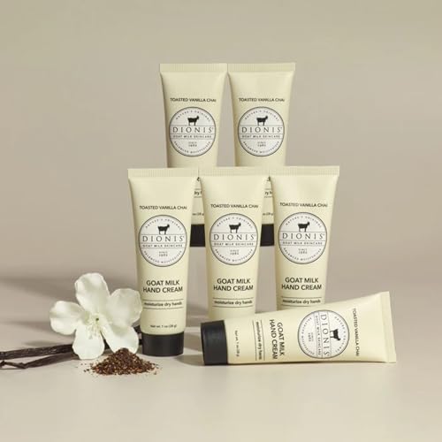 Dionis Goat Milk Hand Cream Vanilla Chai 1oz (Pack of 6) | Hydrating, Non-Greasy