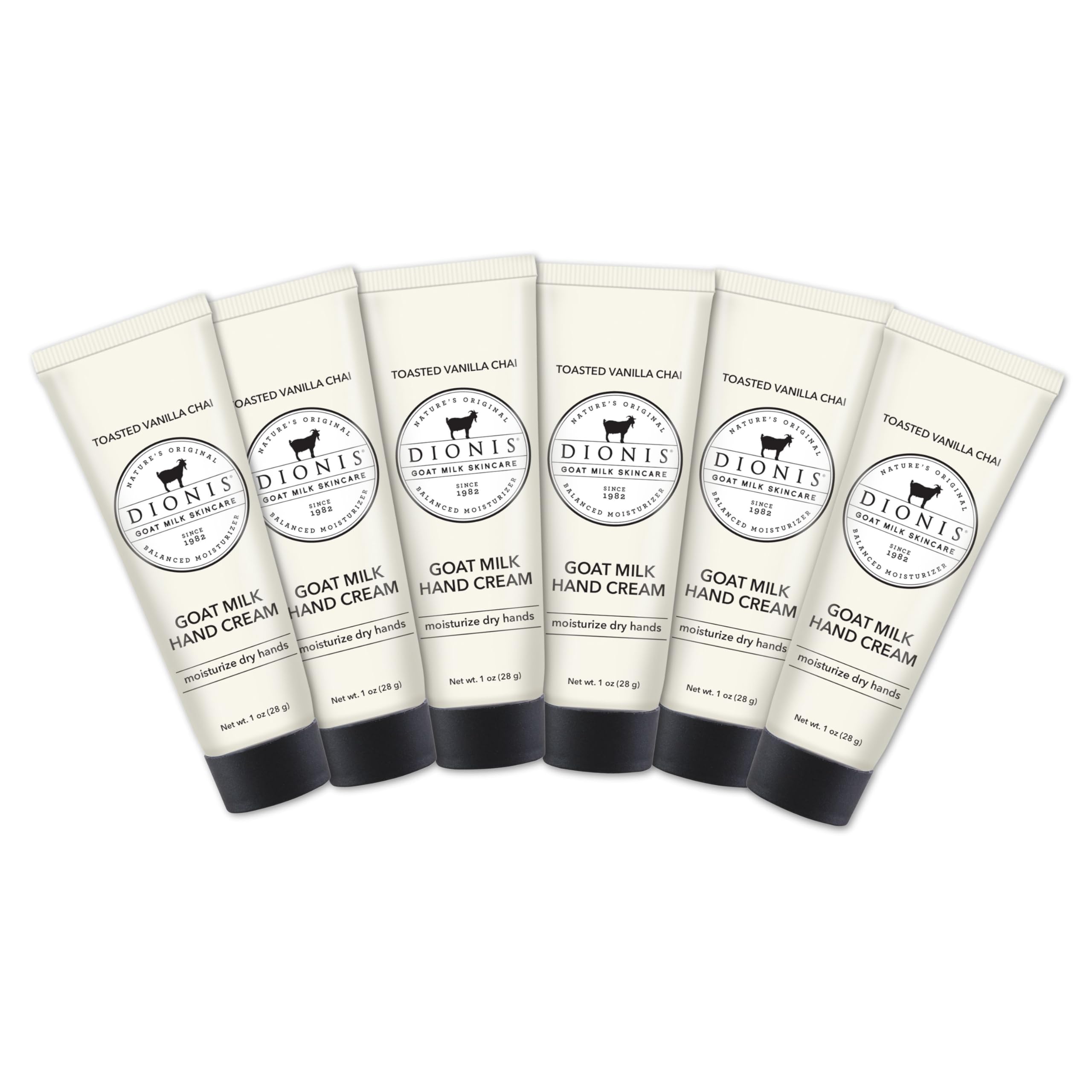 Dionis Goat Milk Hand Cream Vanilla Chai 1oz (Pack of 6) | Hydrating, Non-Greasy