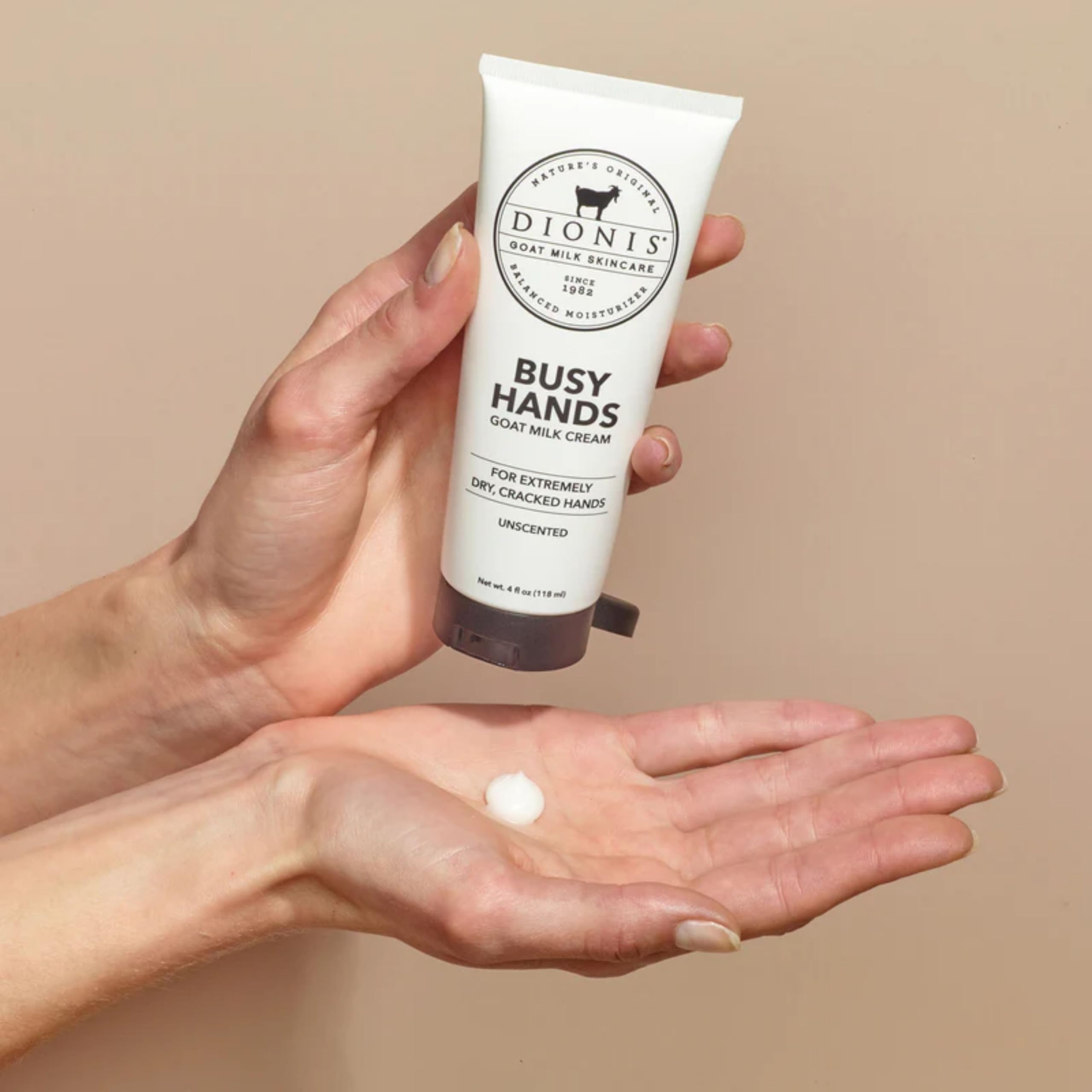 Dionis Busy Hands Goat Milk Cream – Fragrance Free, Cruelty Free, 4oz