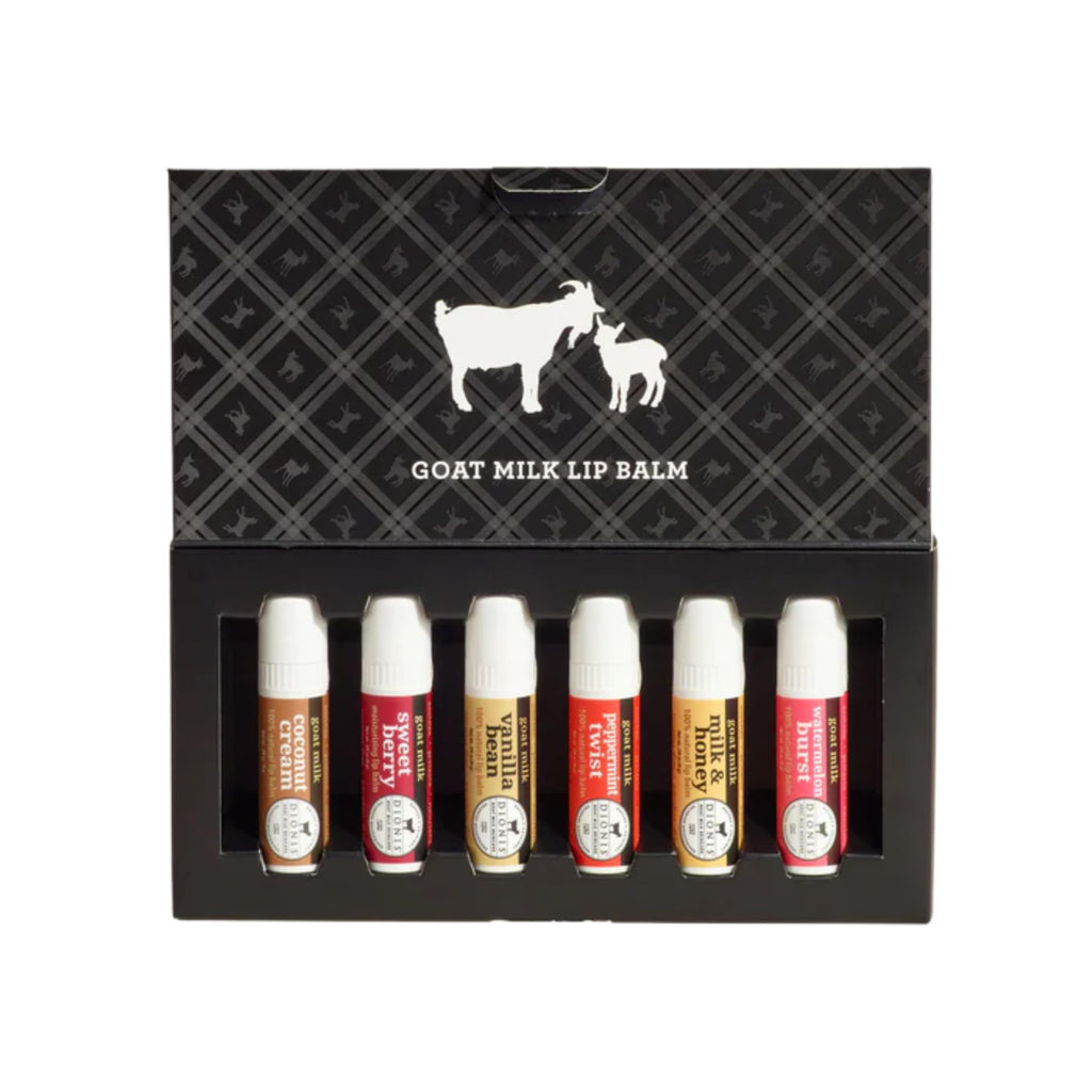 Dionis Goat Milk Lip Balm Candy Box 6-Pack — Gift-Ready Natural Lip Care