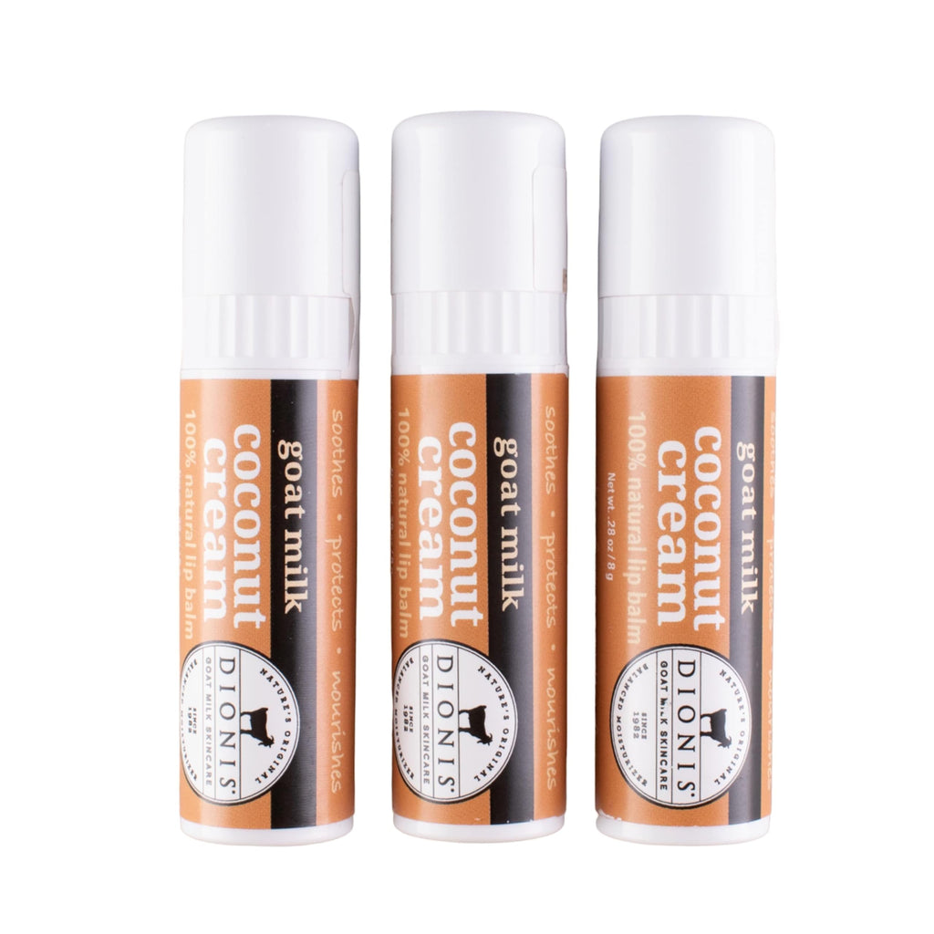 Dionis Goat Milk Lip Balm Coconut Cream 0.28 oz Pack of 3