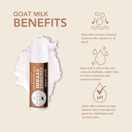 Dionis Goat Milk Lip Balm Coconut Cream 0.28 oz Pack of 3