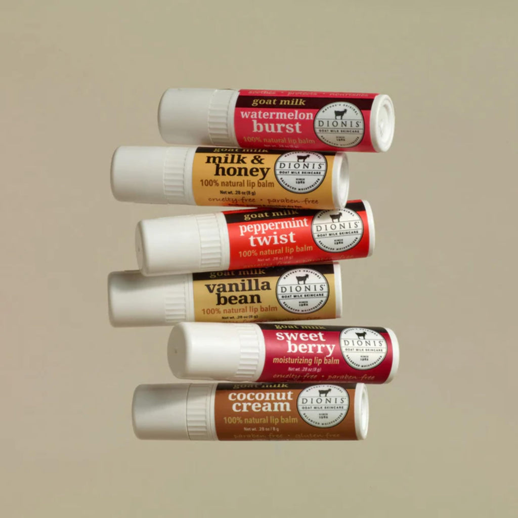 Dionis Goat Milk Lip Balm Candy Box 6-Pack — Gift-Ready Natural Lip Care