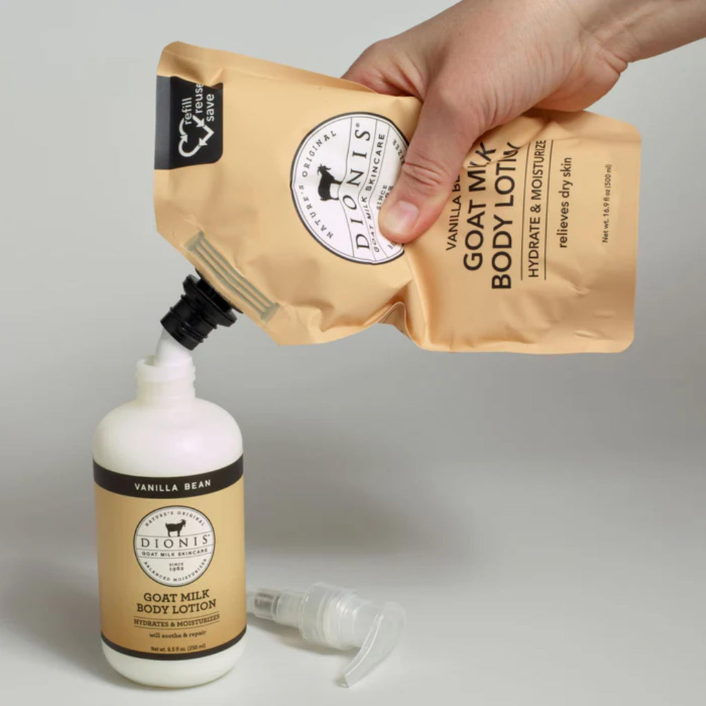 Dionis Goat Milk Skincare Scented Body Lotion Gift Set with Refill Pouch | Vanilla Bean, Dermatologist Tested