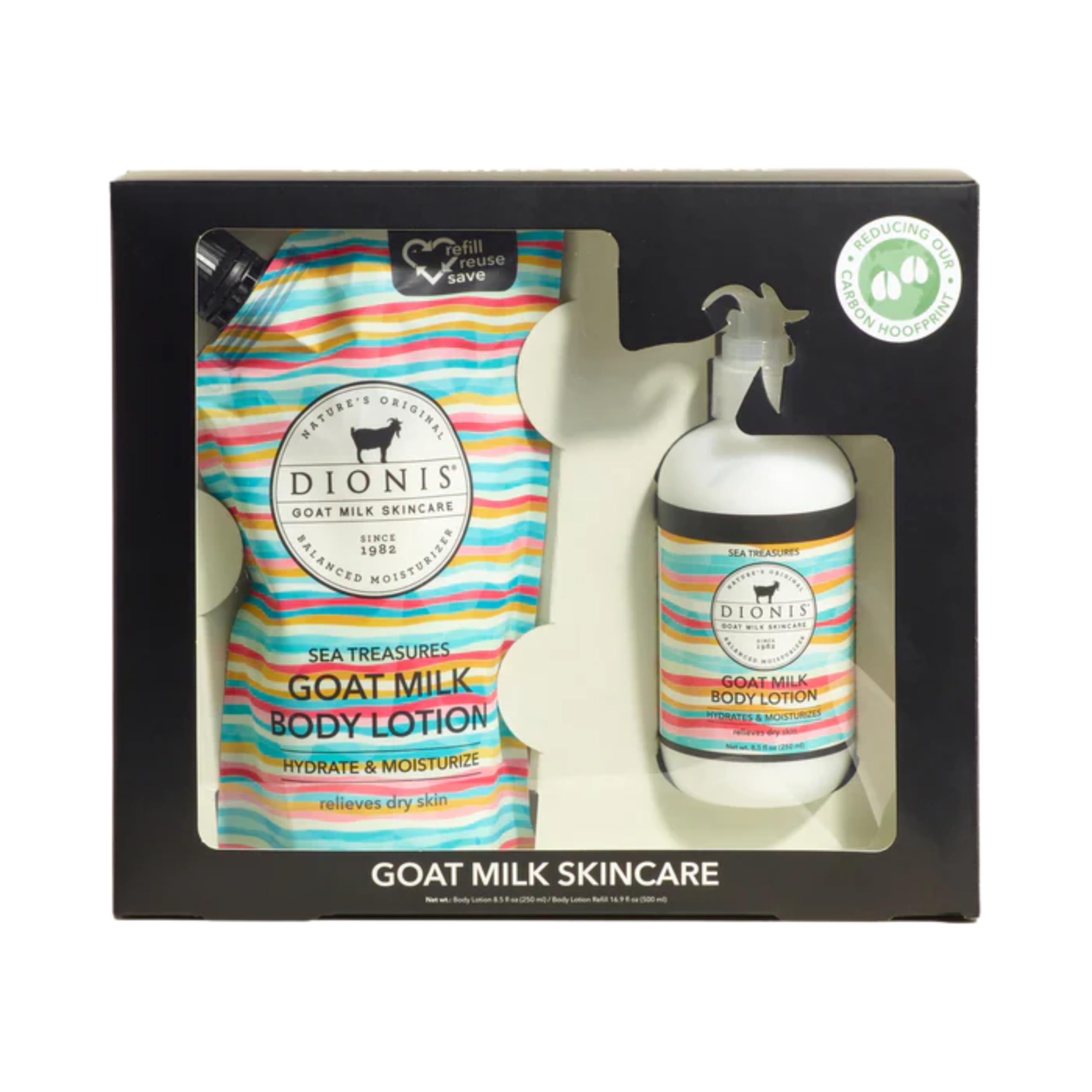 Dionis Goat Milk Body Lotion + Refill Gift Set — Sea Treasures, Hydrating & Dermatologist Tested