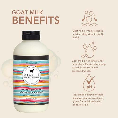 Dionis Goat Milk Sea Treasures Bath Soap & Shower Crème – Rich Hydration, Cruelty-Free (14.5 oz)