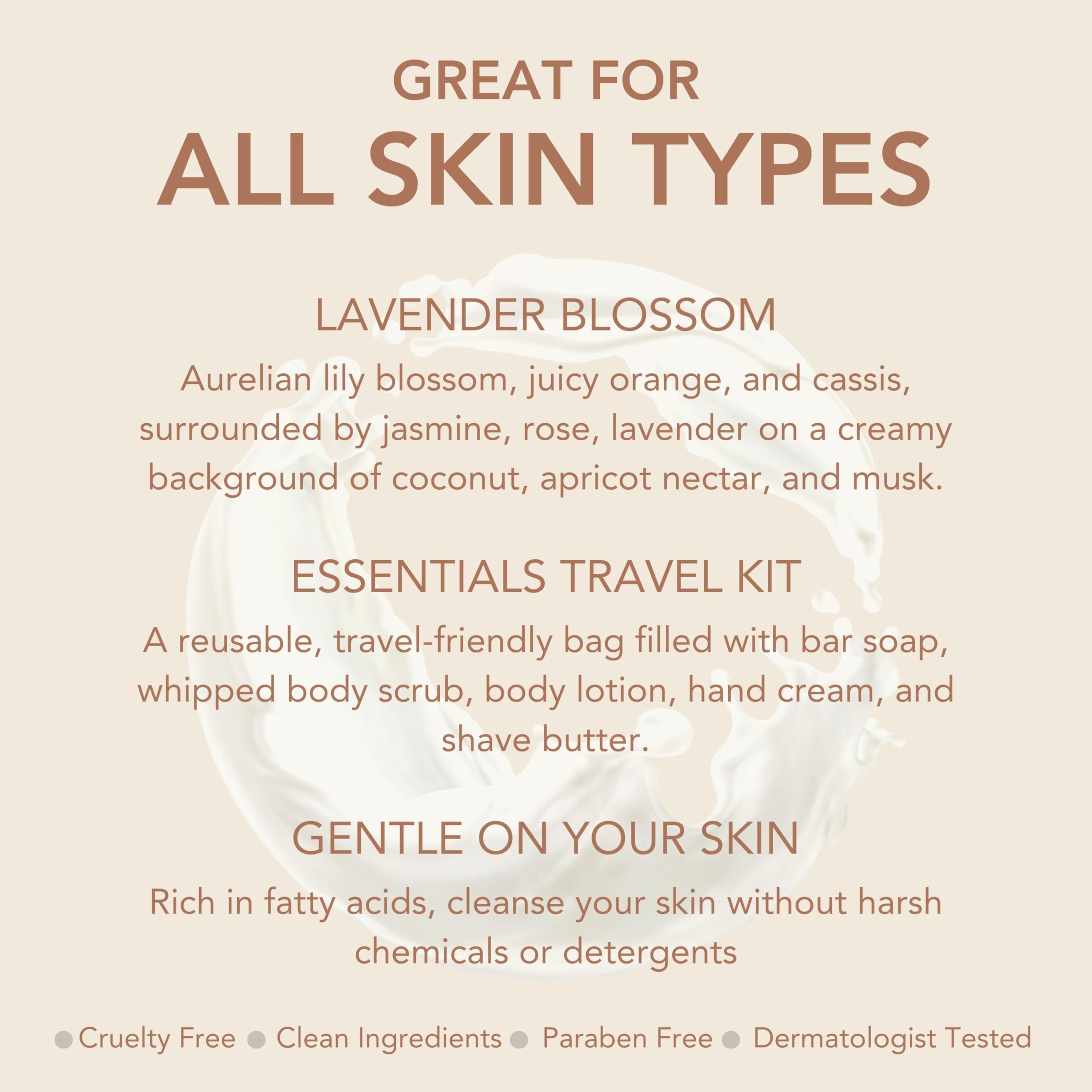 Dionis Lavender Blossom Goat Milk Travel Set – 6 Pc Self-Care Essentials