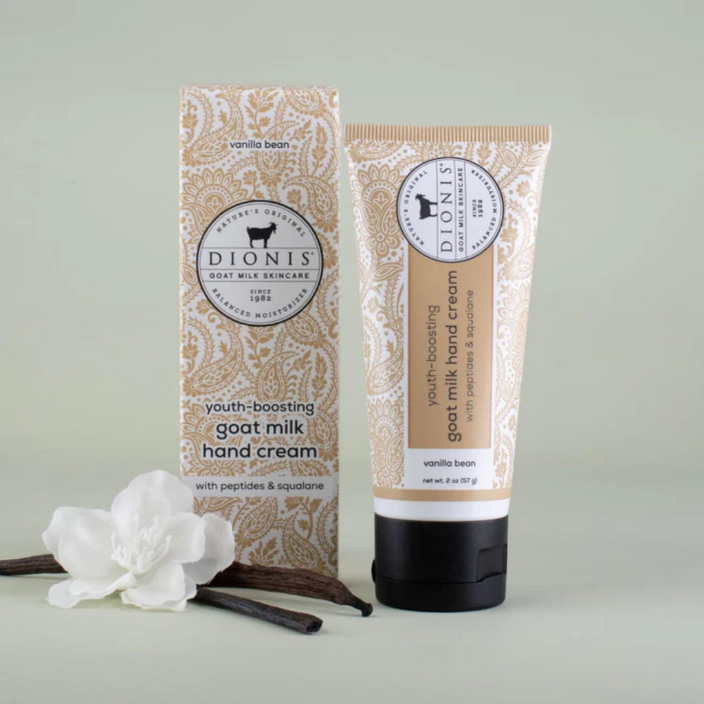 Dionis Youth Boosting Goat Milk Hand Cream 2oz – Peptides & Squalane, Vanilla Bean