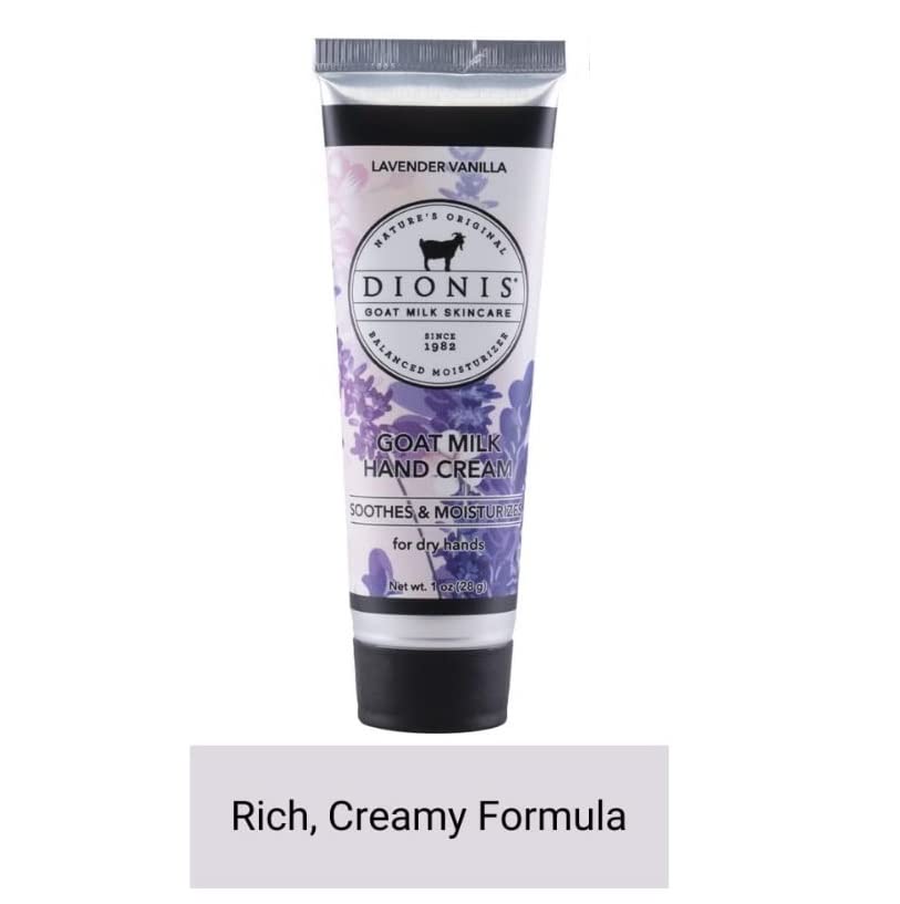 Dionis Goat Milk Hand Cream – Lavender Vanilla, 1 oz | USA Made, Cruelty-Free