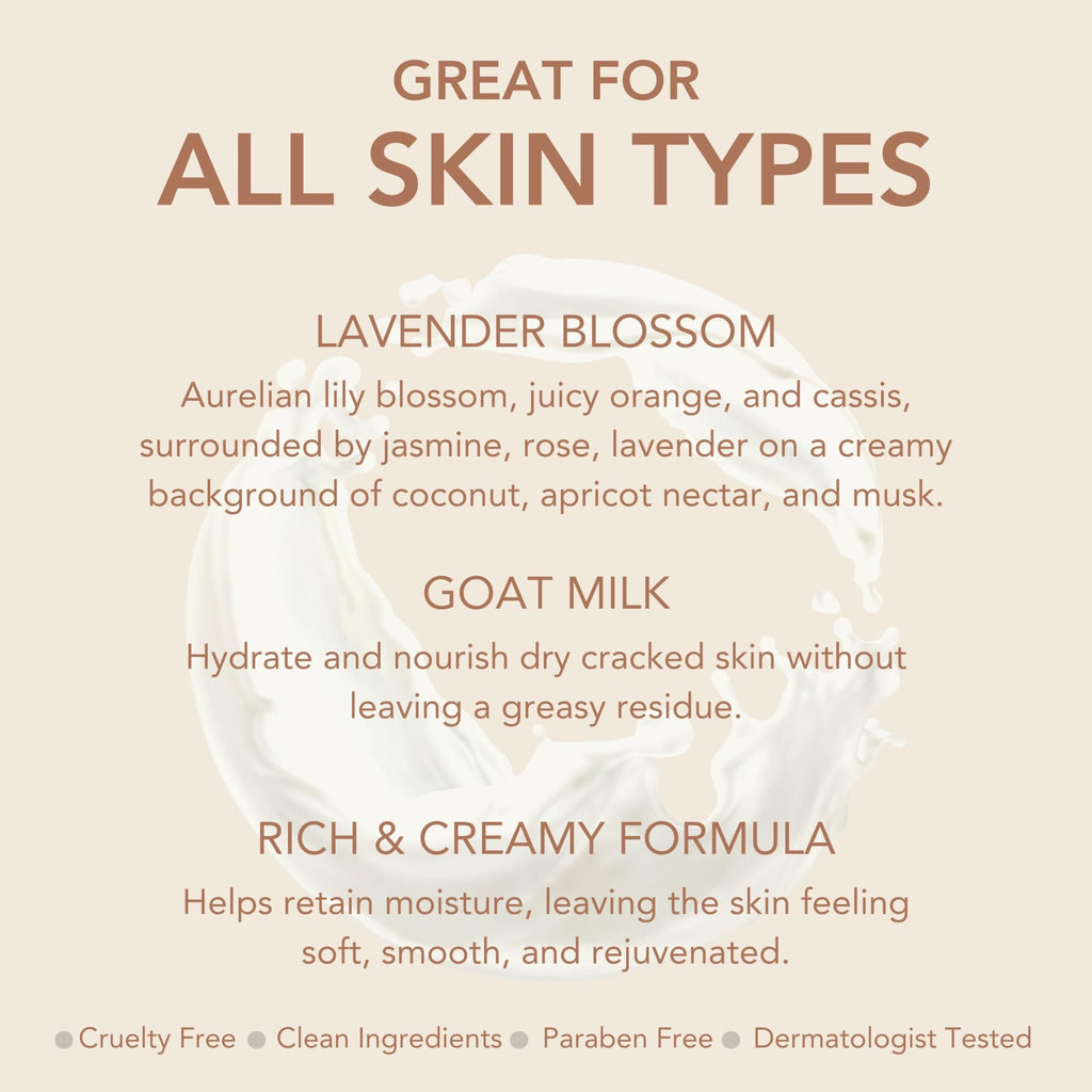 Dionis Goat Milk Hand Cream Set Lavender Blossom – Travel-Size, Cruelty-Free, Paraben-Free, USA Made (4 x 1 oz)