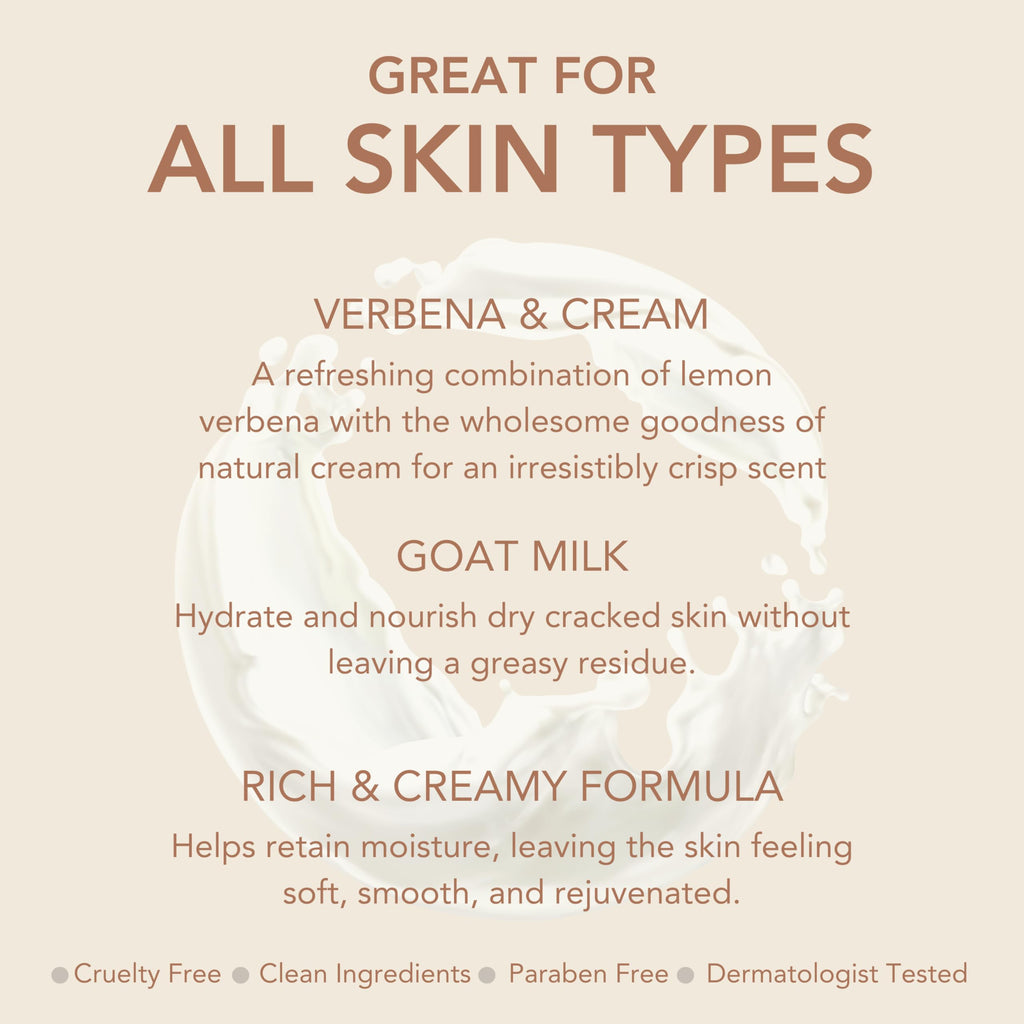 Dionis Verbena & Cream Goat Milk Bundle – Hydrating Body Lotion + Travel Size Cream