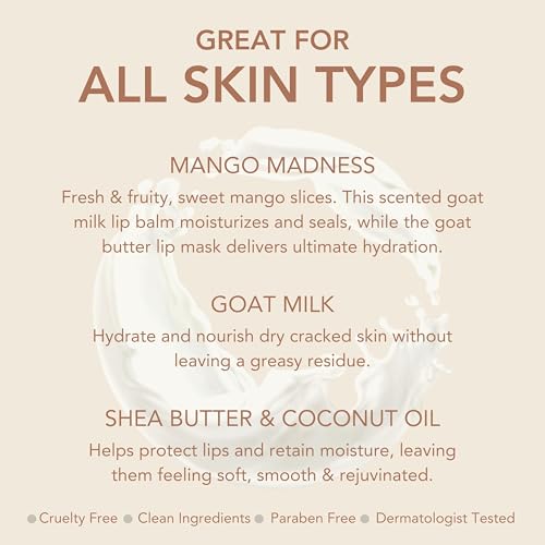 Dionis Goat Butter Overnight Lip Mask & Mango Madness Lip Balm Set (Pack of 2)