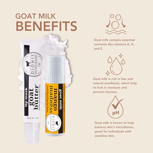 Dionis Goat Butter Overnight Lip Mask & Mango Madness Lip Balm Set (Pack of 2)