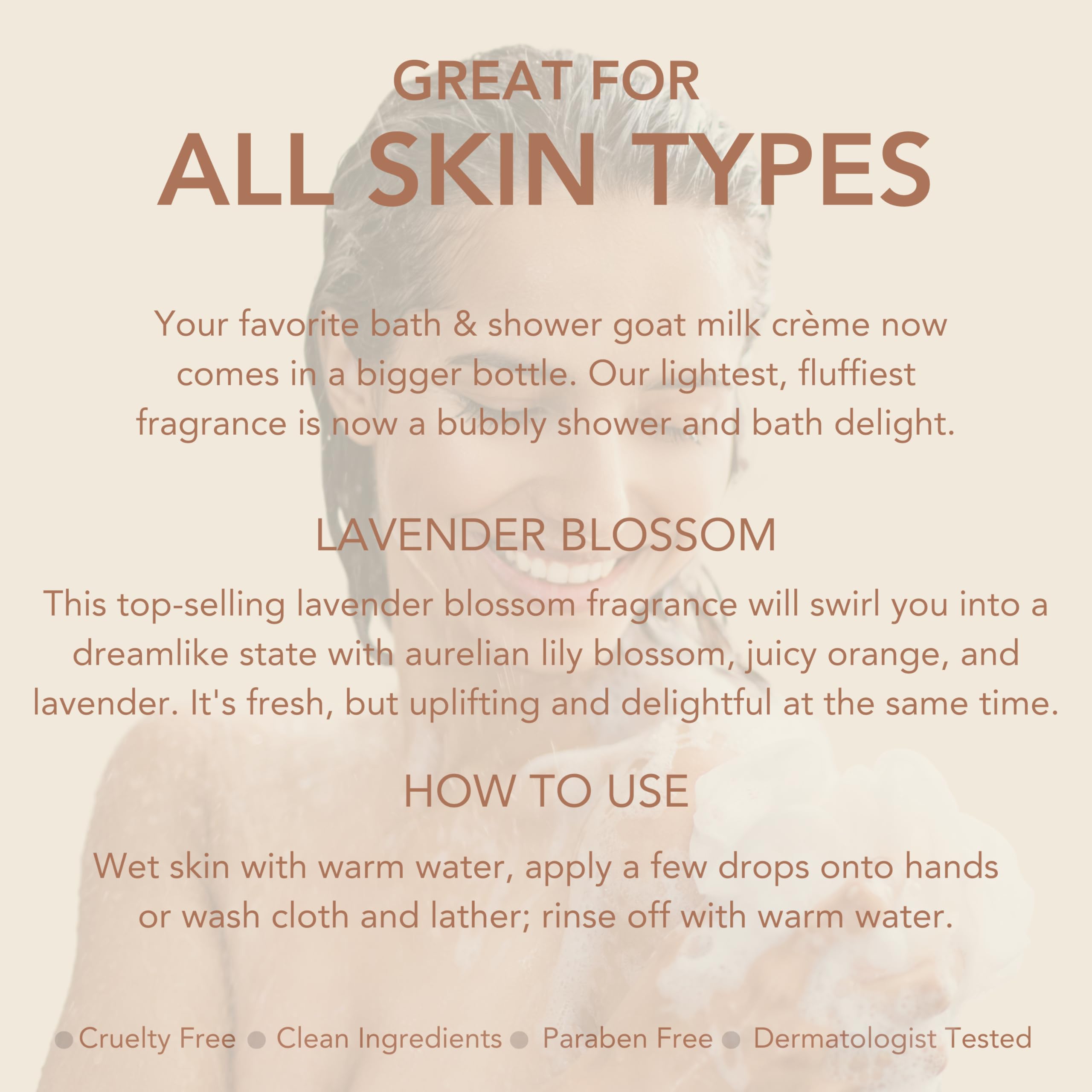 Dionis Lavender Blossom Goat Milk Bath Soap & Shower Crème | USA-Made, Cruelty-Free
