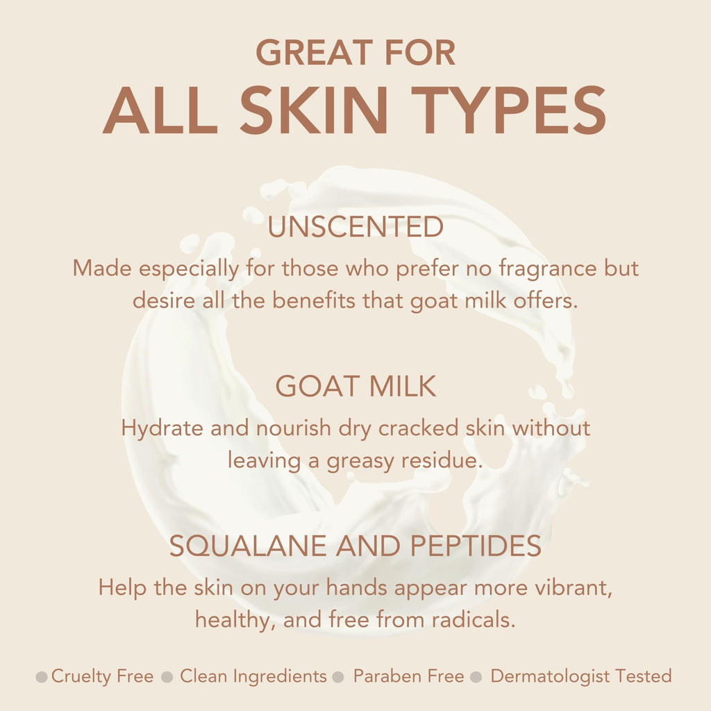Dionis Youth Boosting Goat Milk Hand Cream 2 oz – Fragrance Free, Peptides & Squalane