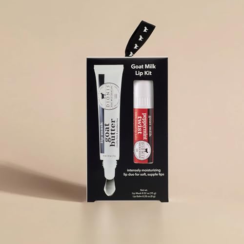 Dionis Goat Butter Overnight Lip Mask & Peppermint Twist Lip Balm Set (2-Pack)