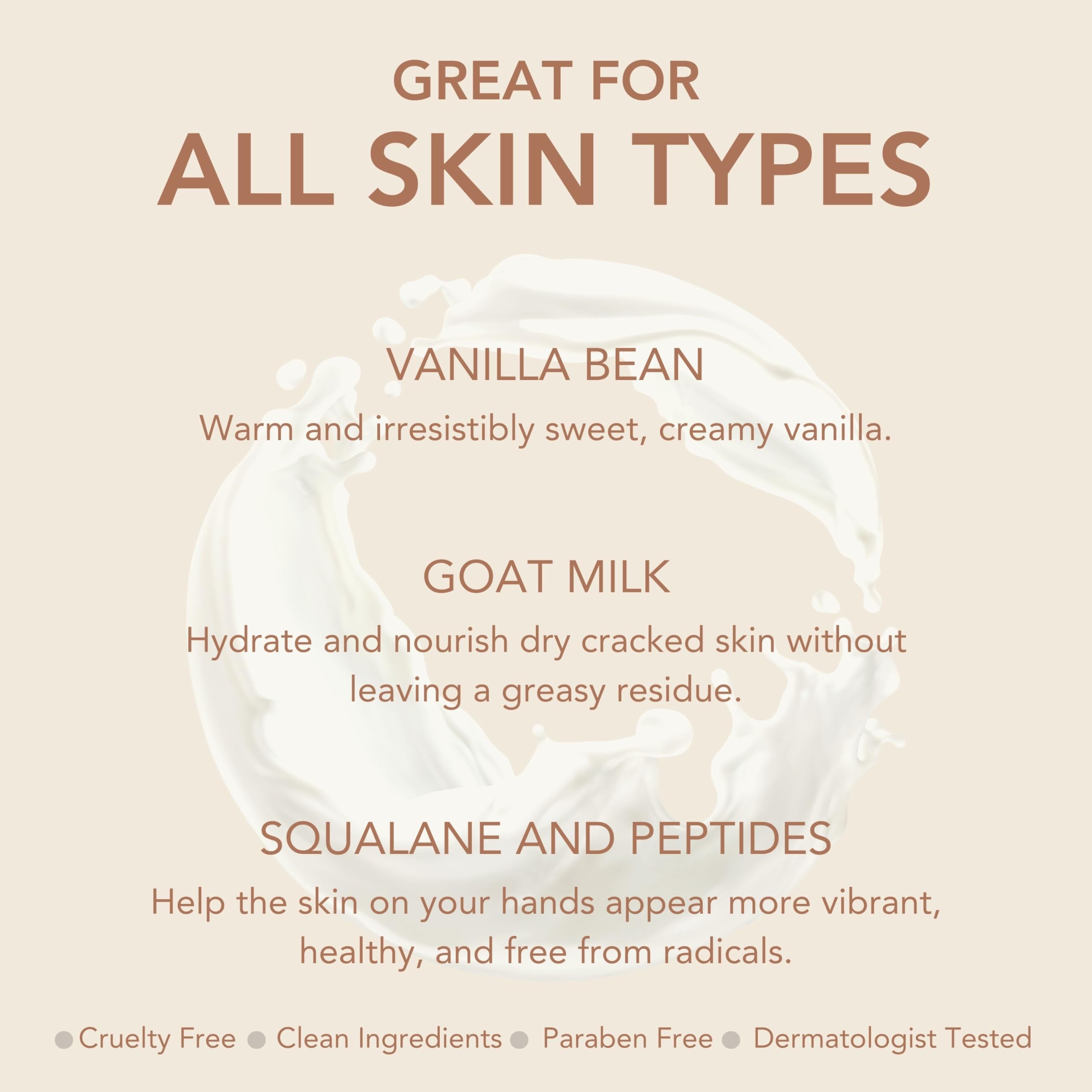 Dionis Youth Boosting Goat Milk Hand Cream 2oz – Peptides & Squalane, Vanilla Bean