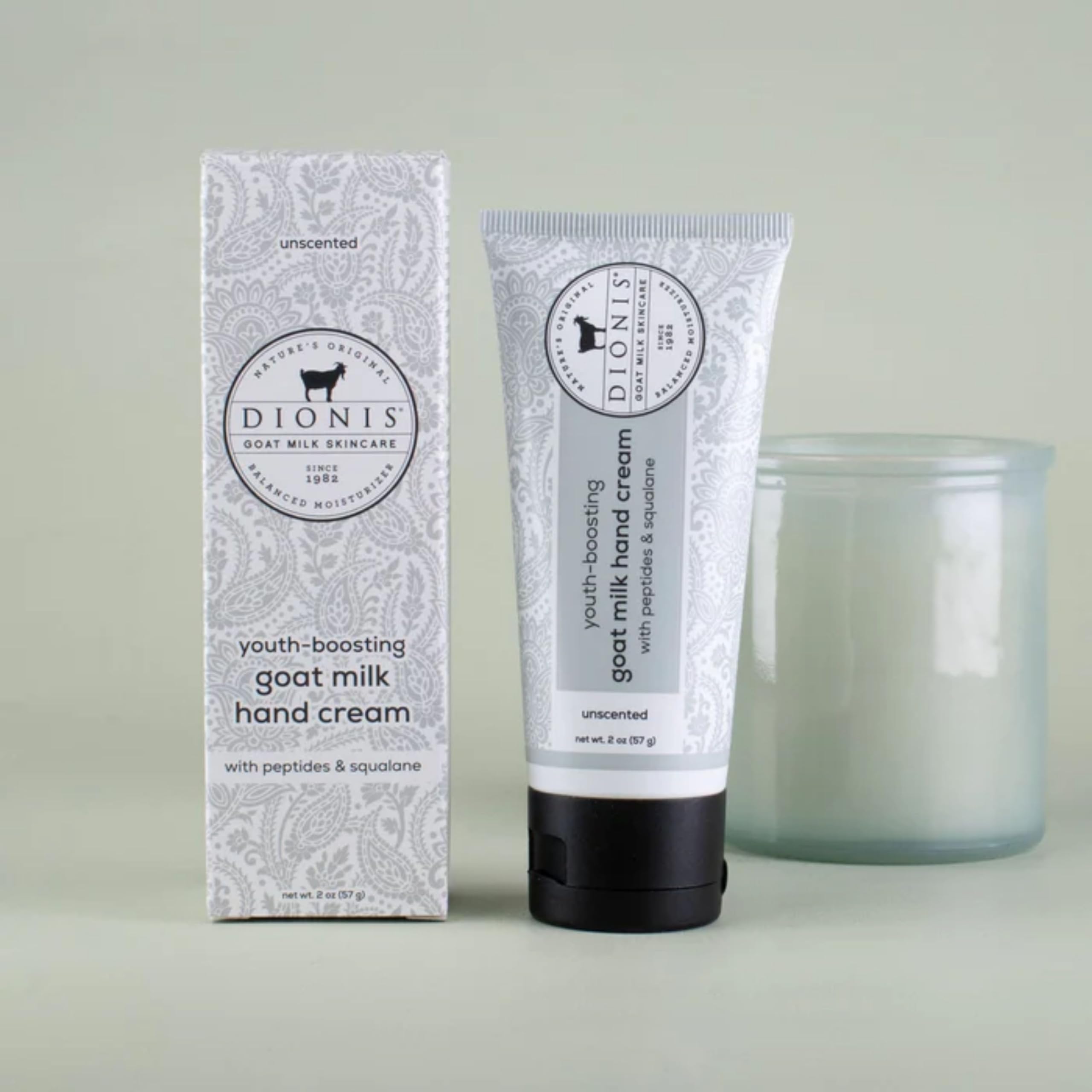 Dionis Youth Boosting Goat Milk Hand Cream 2 oz – Fragrance Free, Peptides & Squalane