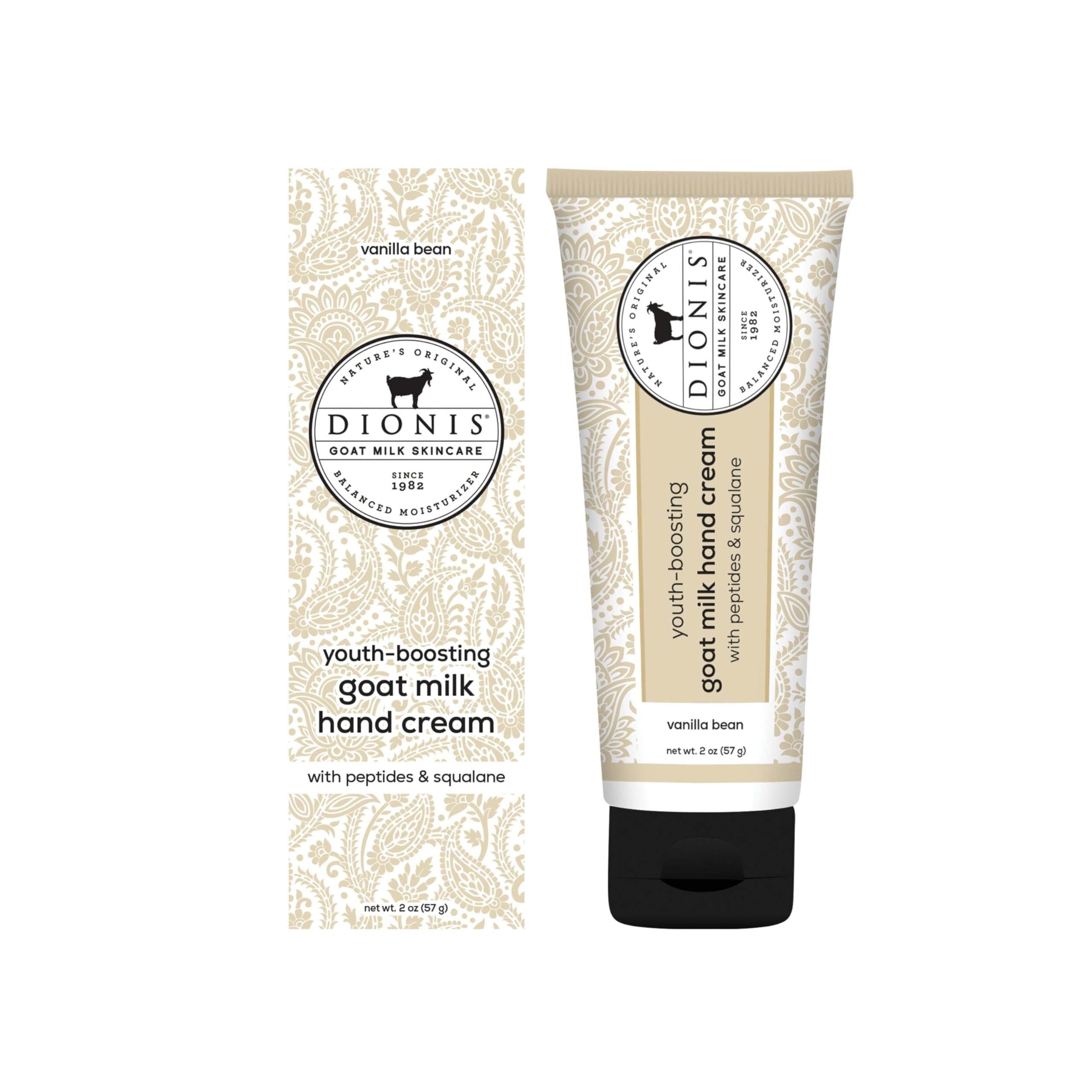 Dionis Youth Boosting Goat Milk Hand Cream 2oz – Peptides & Squalane, Vanilla Bean