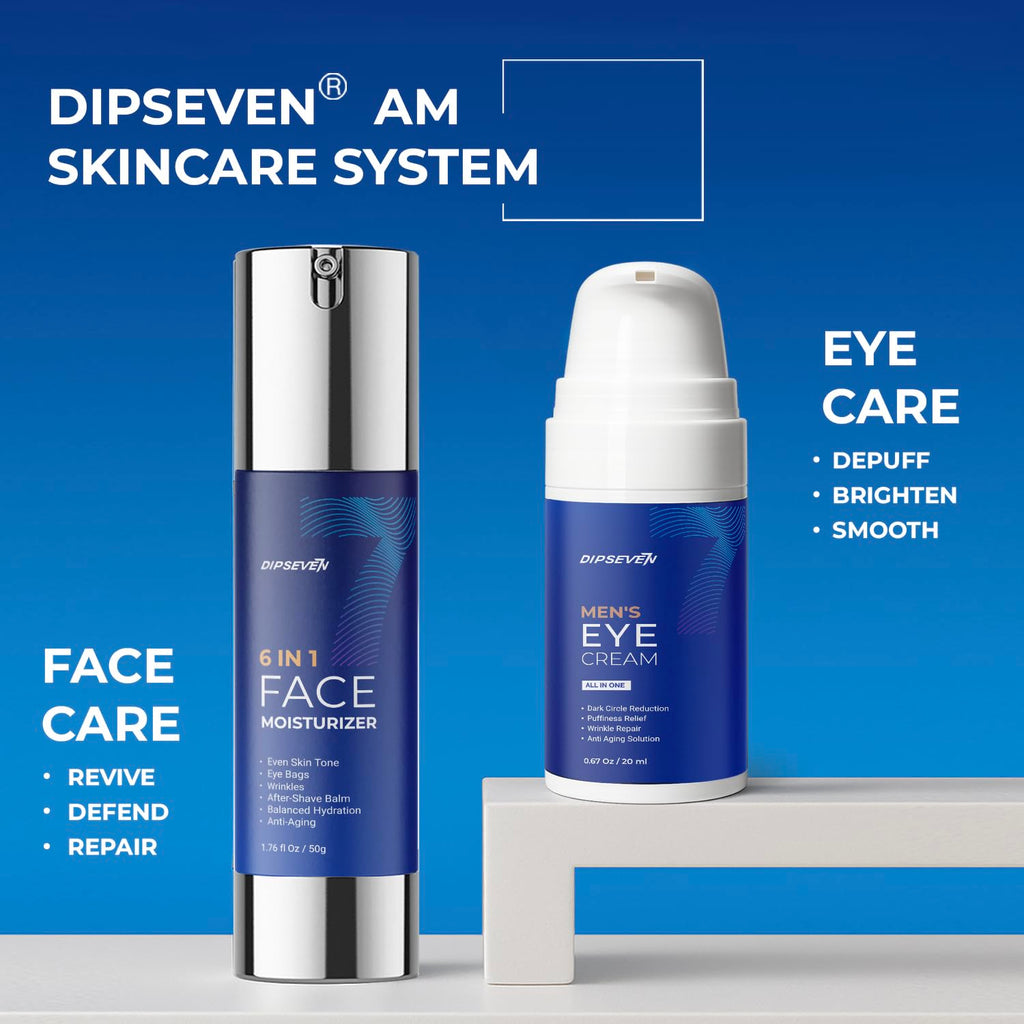 DIPSEVEN 6-in-1 Face Cream for Men – Anti-Aging Moisturizer with Peptides, Hyaluronic Acid & Squalane