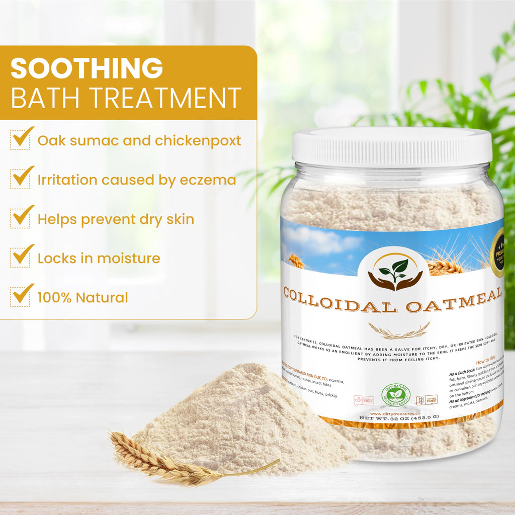 Dirty Treasures Colloidal Oatmeal Bath – Fragrance-Free, Baby-Safe (2 lb)