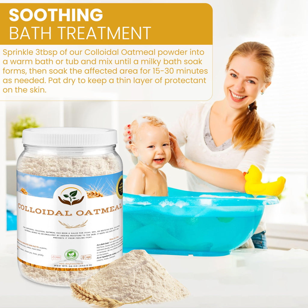Dirty Treasures Colloidal Oatmeal Bath – Fragrance-Free, Baby-Safe (2 lb)