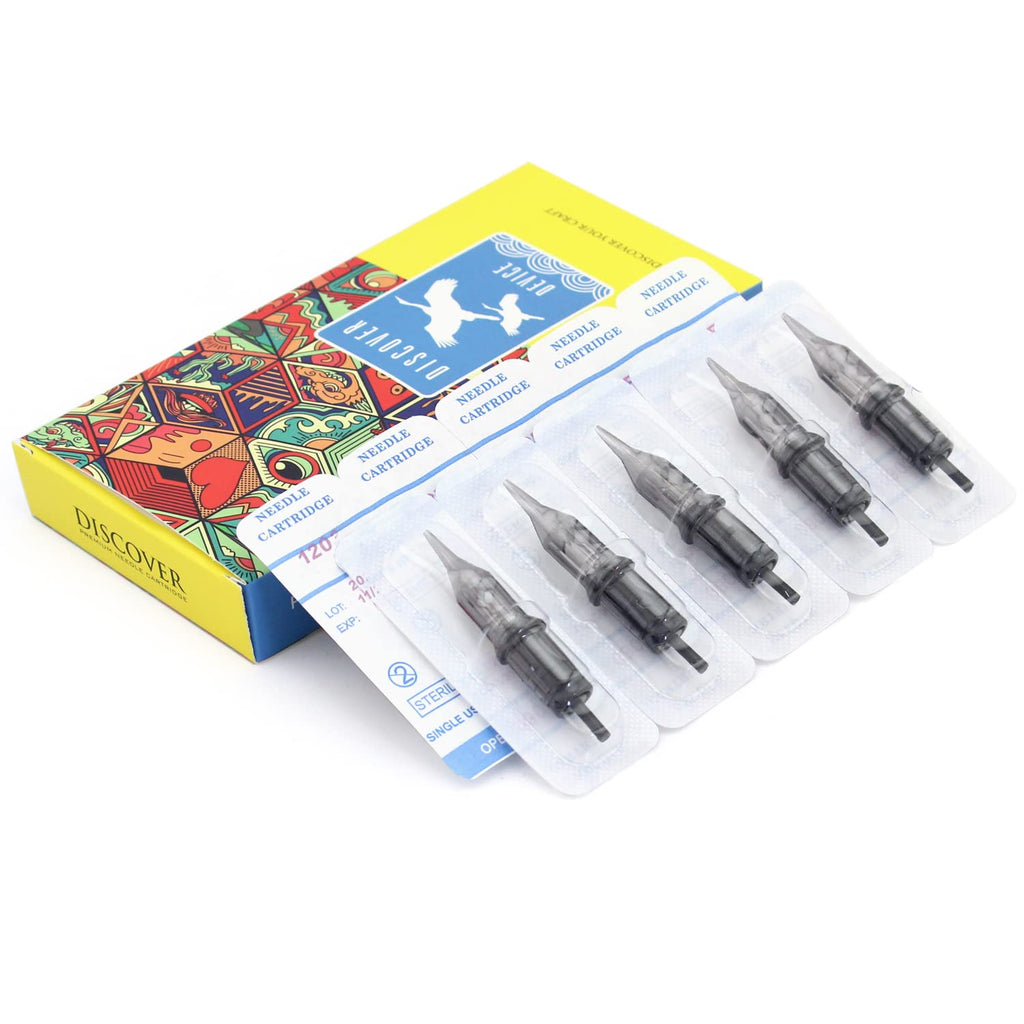 DISCOVER DEVICE 20pcs Tattoo Needle Cartridges 1207RL Round Liner with Safety Membrane