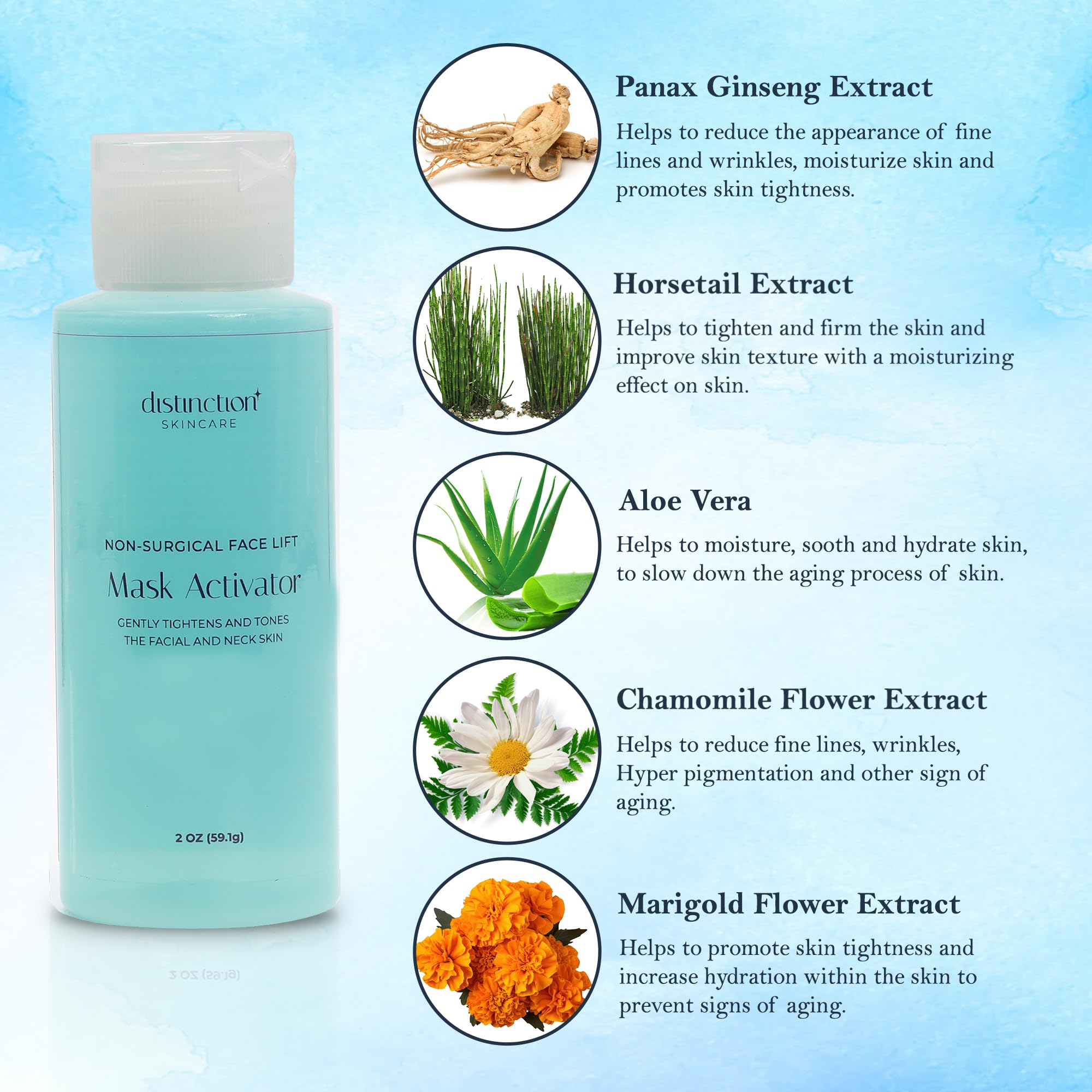 Distinction Face Mask Activator with AHA – Lightweight Gel for Exfoliation & Skin Prep (2 oz)