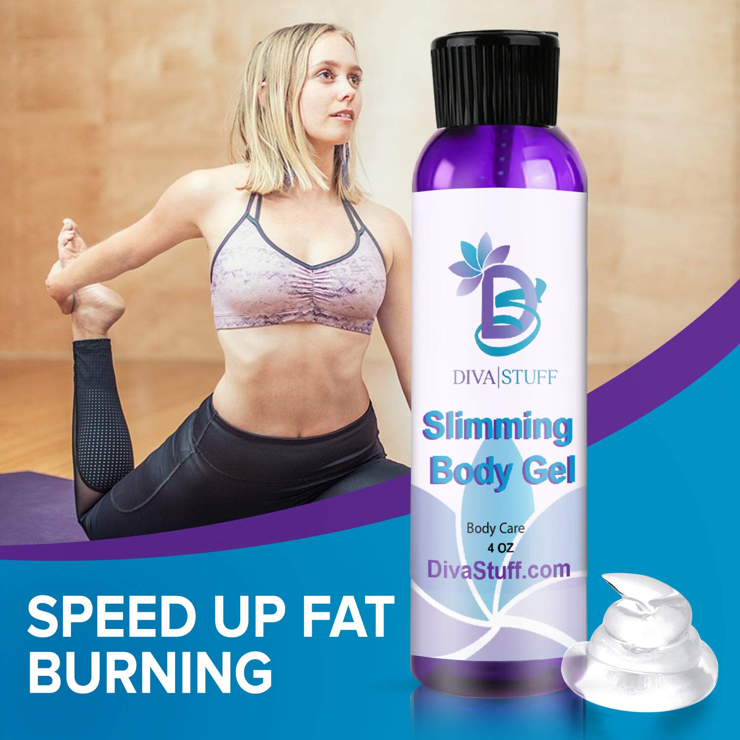 Diva Stuff Slimming Gel Cream for Waist & Thigh Trainers - 4 oz x 2