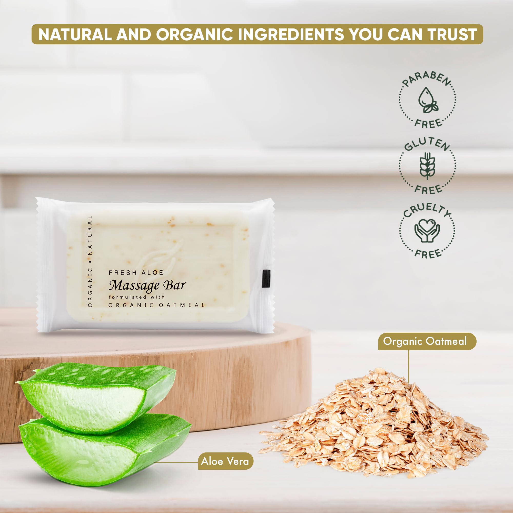 1-Shoppe All-in-Kit Travel Size Hotel Bar Soap – 100 Count, Oatmeal & Aloe, Paraben Free