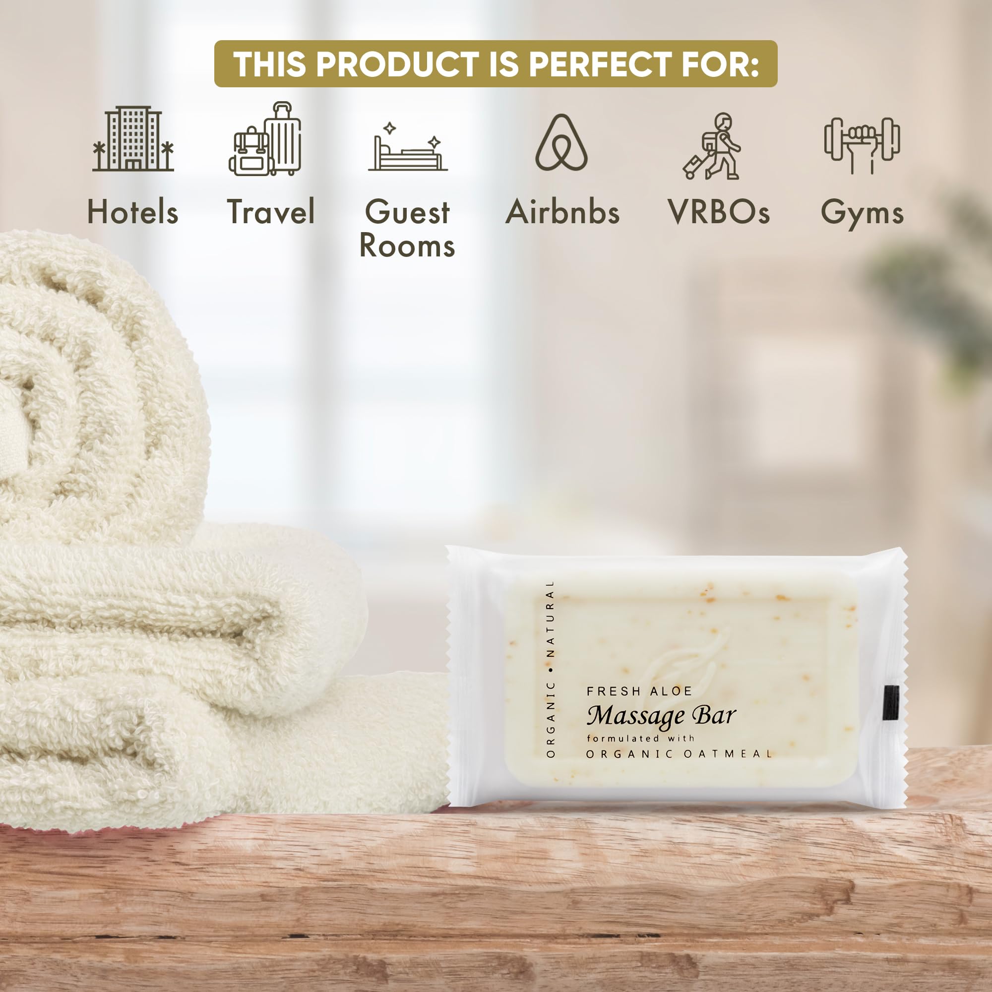 1-Shoppe All-in-Kit Travel Size Hotel Bar Soap – 100 Count, Oatmeal & Aloe, Paraben Free