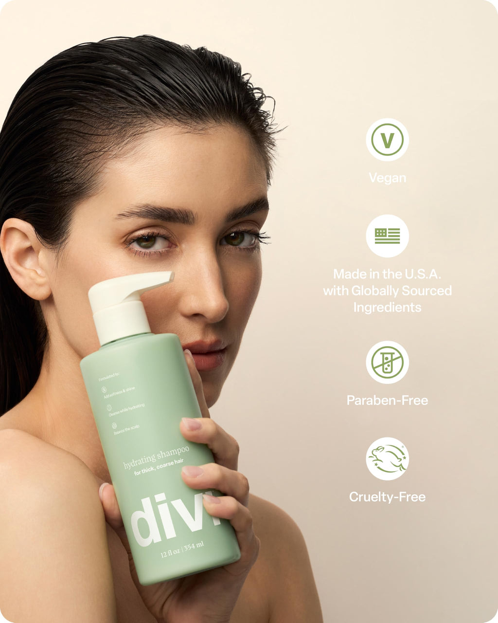Divi Hydrating Shampoo – Gentle Cleanse, Hydration & Strength for All Hair Types | 12 oz | Vegan & Cruelty-Free