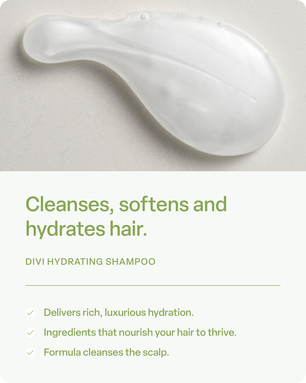 Divi Hydrating Shampoo – Gentle Cleanse, Hydration & Strength for All Hair Types | 12 oz | Vegan & Cruelty-Free