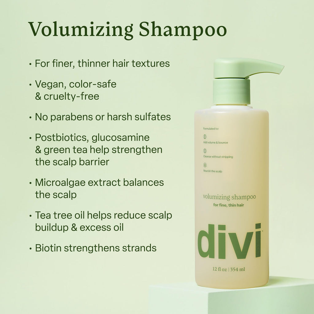 Divi Major Volume Bundle – Volumizing Shampoo, Conditioner & Strand Plumper for Fine or Thinning Hair | 3-Piece Set