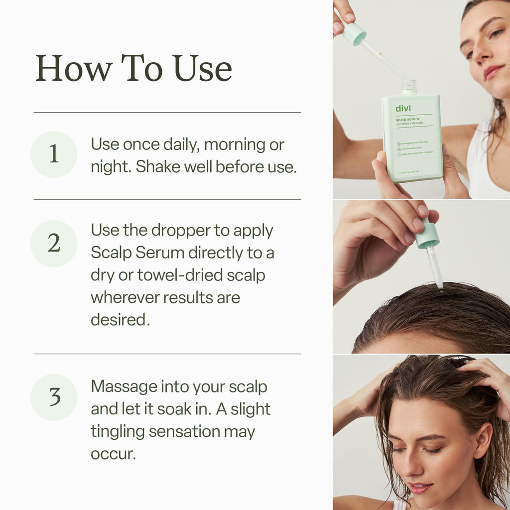 Divi Scalp Serum for Thinning Hair, 15ml – Clinically Tested Nourishing Formula with Amino Acids, Caffeine & Rosemary Oil