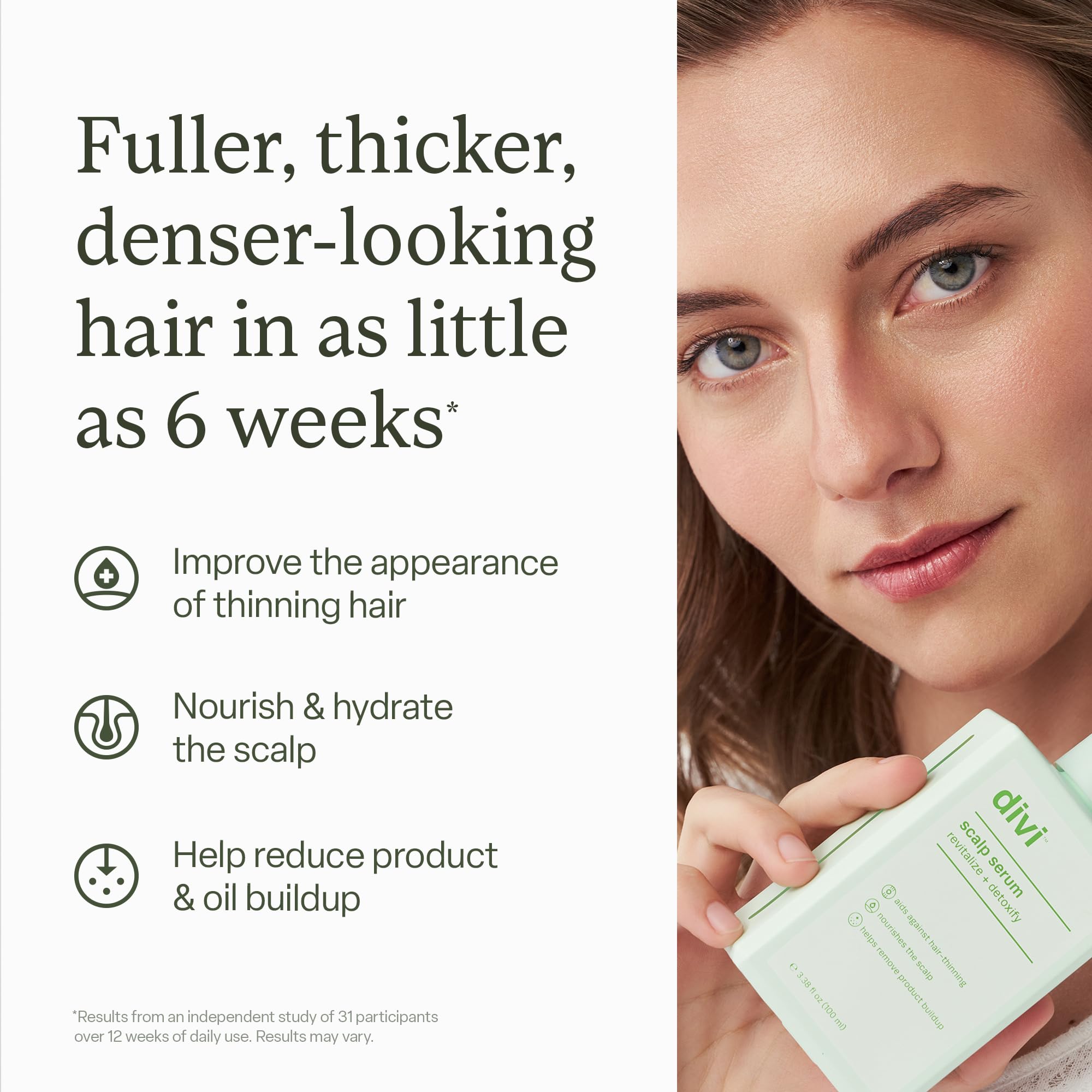 Divi Scalp Serum for Thinning Hair, 30ml — Clinically Tested, Nourishing Formula with Amino Acids, Caffeine & Rosemary Oil