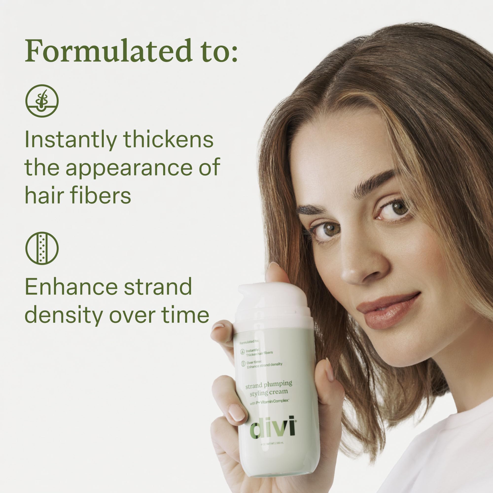 Divi Strand Styling Cream – Hair Thickening for Fine Hair, Volumizing & Frizz Control