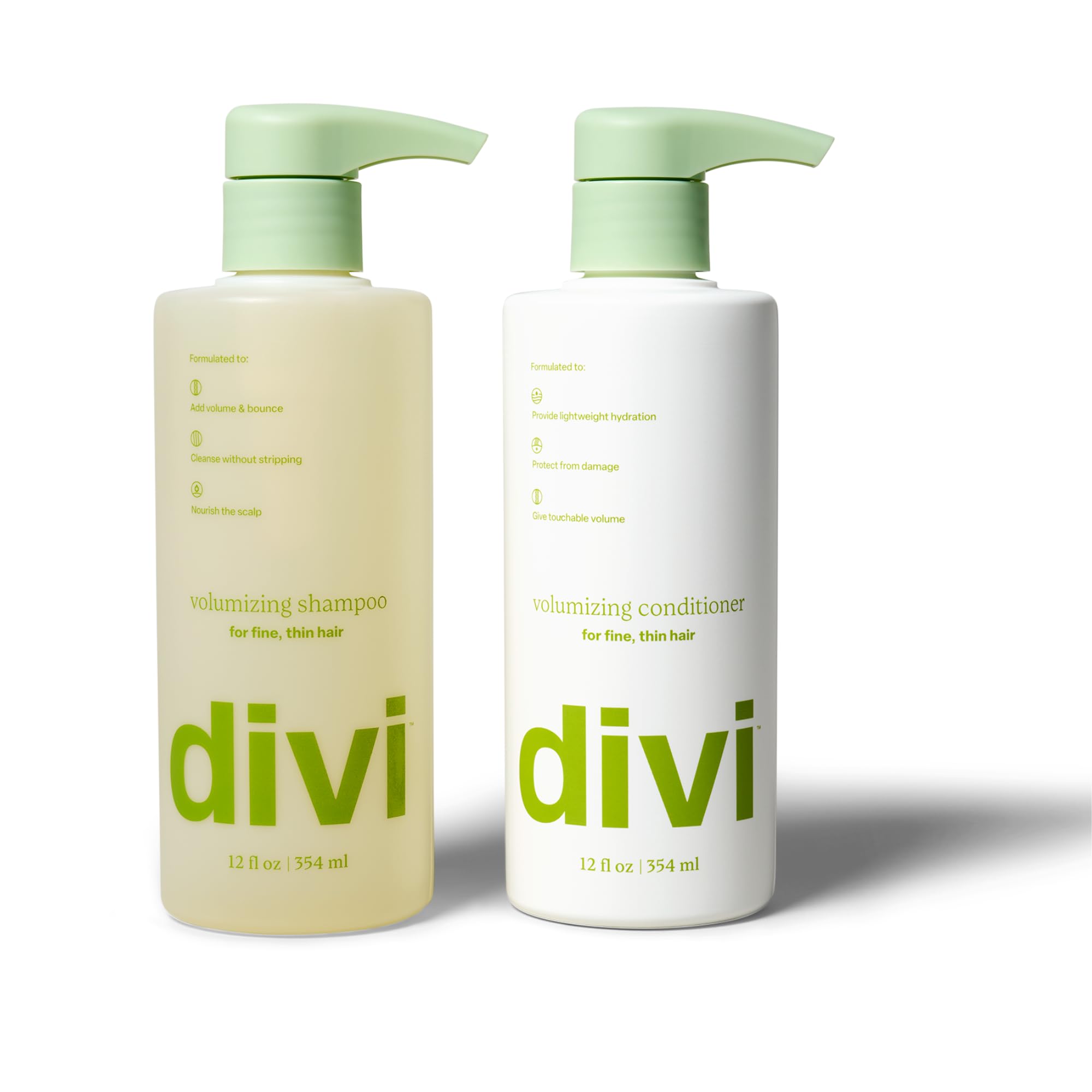 Divi Volumizing Shampoo & Conditioner Set – Lightweight Hair Care for Fine & Thinning Hair