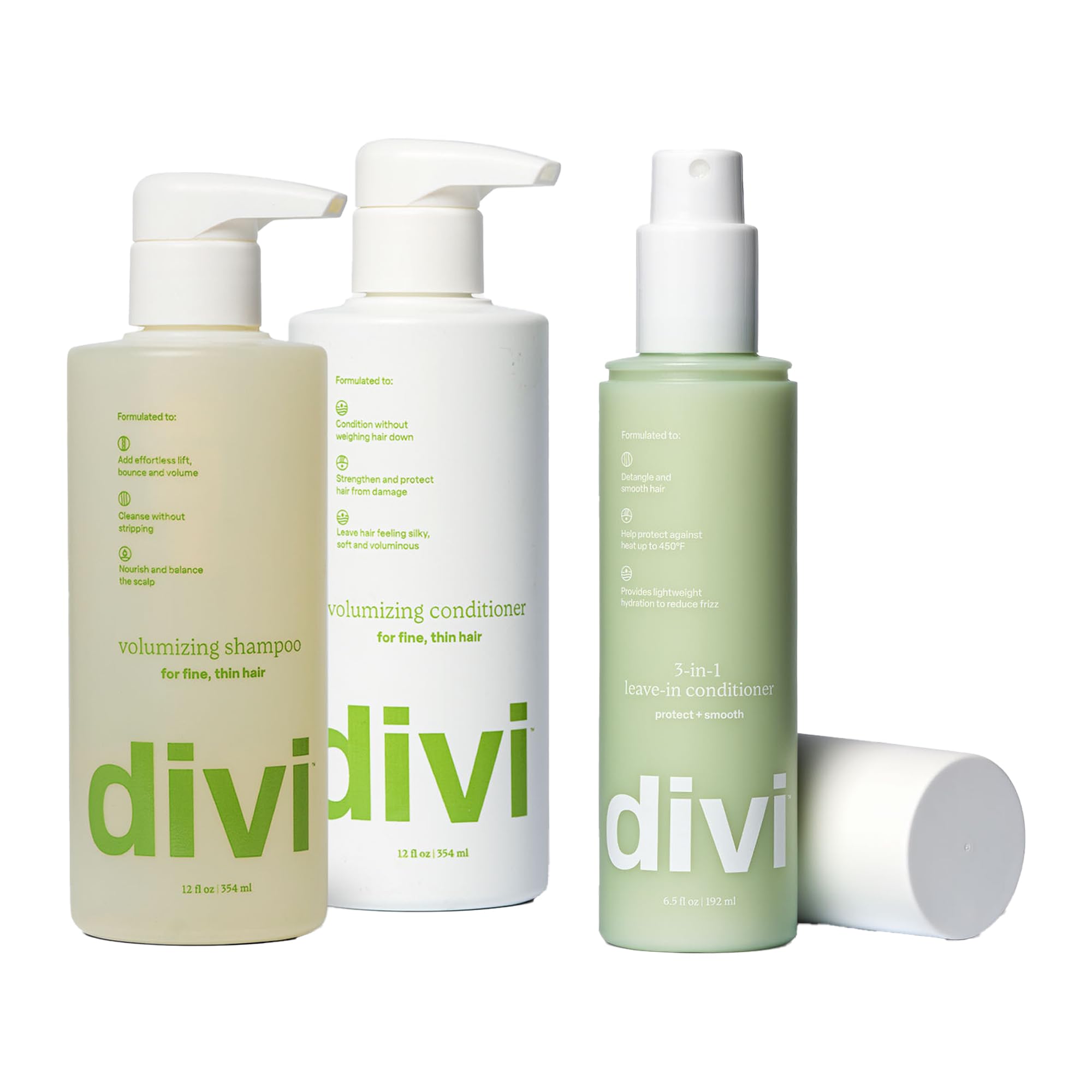 Divi Wash Day Essentials: Volumizing Shampoo, Conditioner & Leave-In (3-Piece Set)