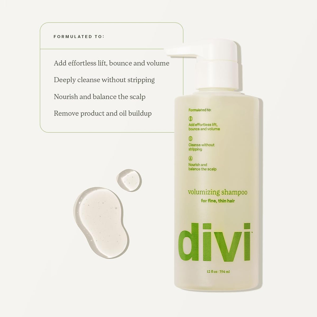 Divi Volumizing Shampoo for Fine Hair | Lightweight, Color-Safe & Nourishing, 12 oz