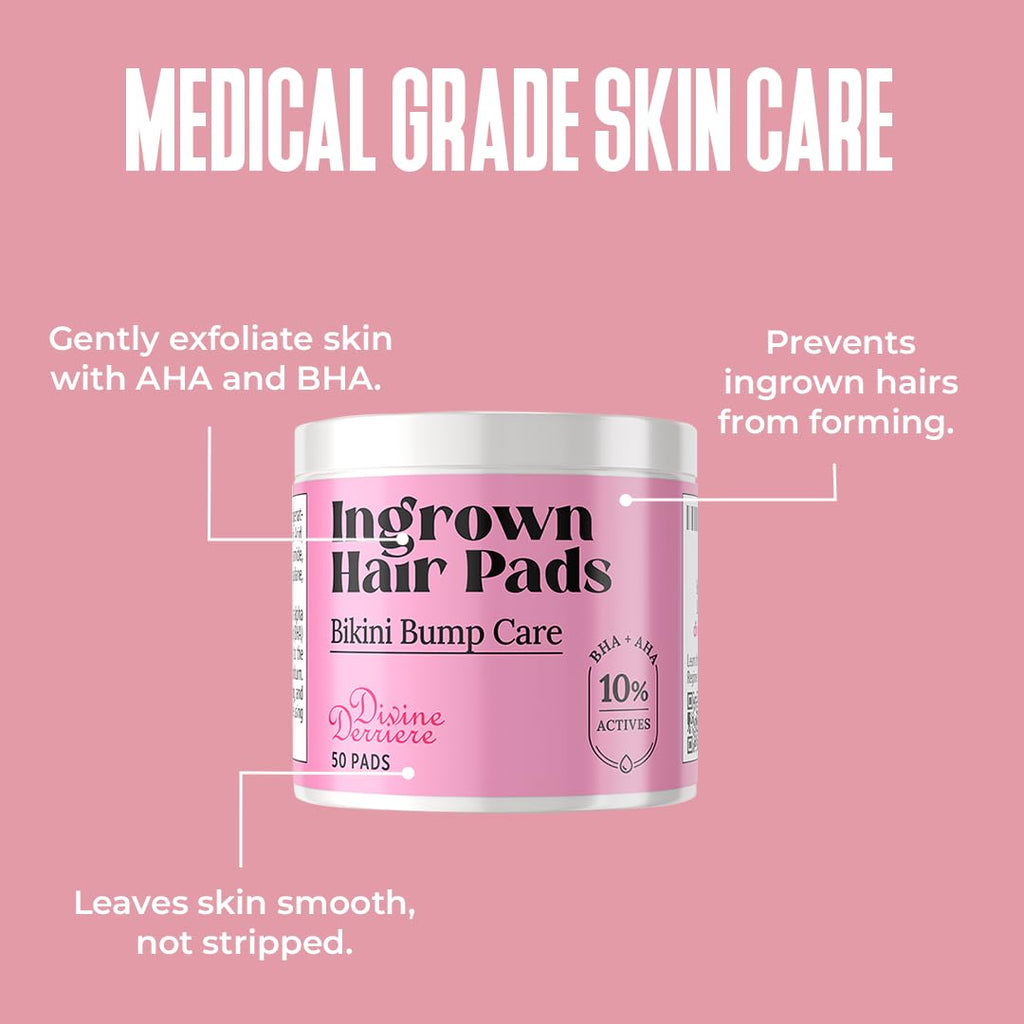 Divine Derriere Ingrown Hair Pads – Smoothing Solution for Razor Burns (50ct)