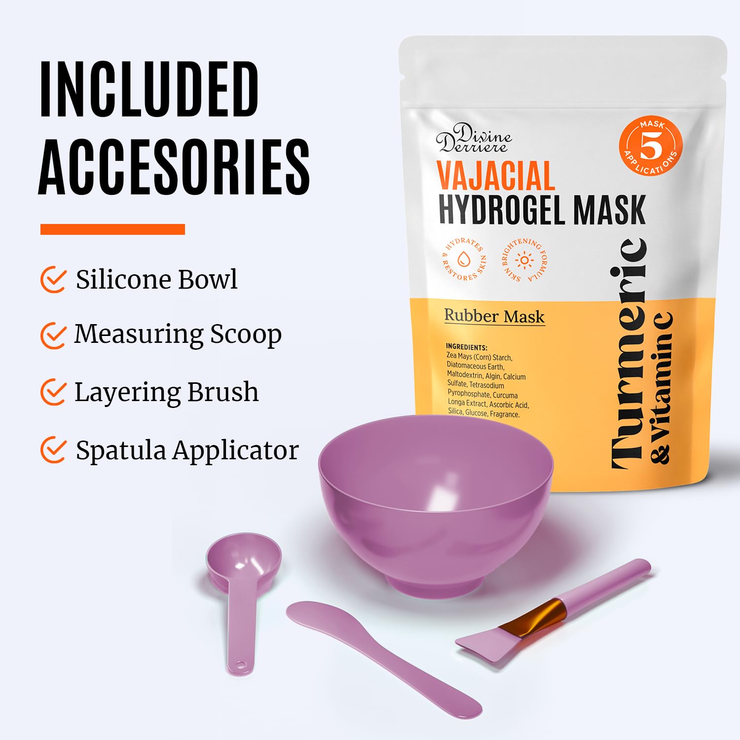 Divine Derriere Vajacial Hydrogel Mask – Premium Turmeric & Vitamin C Hydrojelly Kit