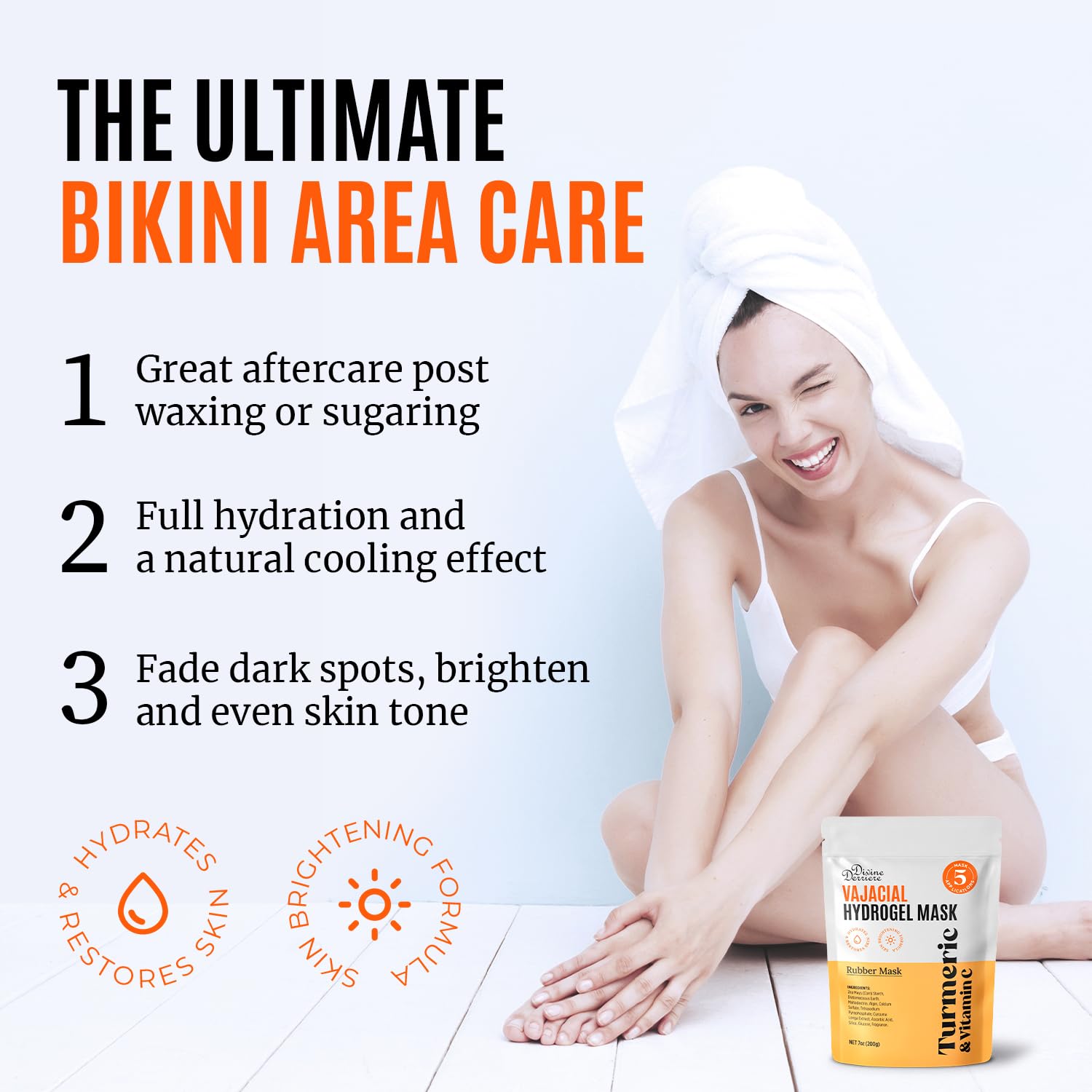 Divine Derriere Vajacial Hydrogel Mask – Premium Turmeric & Vitamin C Hydrojelly Kit