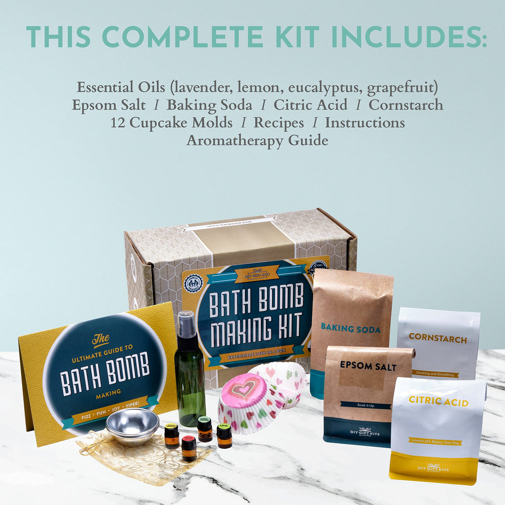 DIY Gift Kits Bath Bomb Making Kit — 12 All-Natural Bombs, Made in USA
