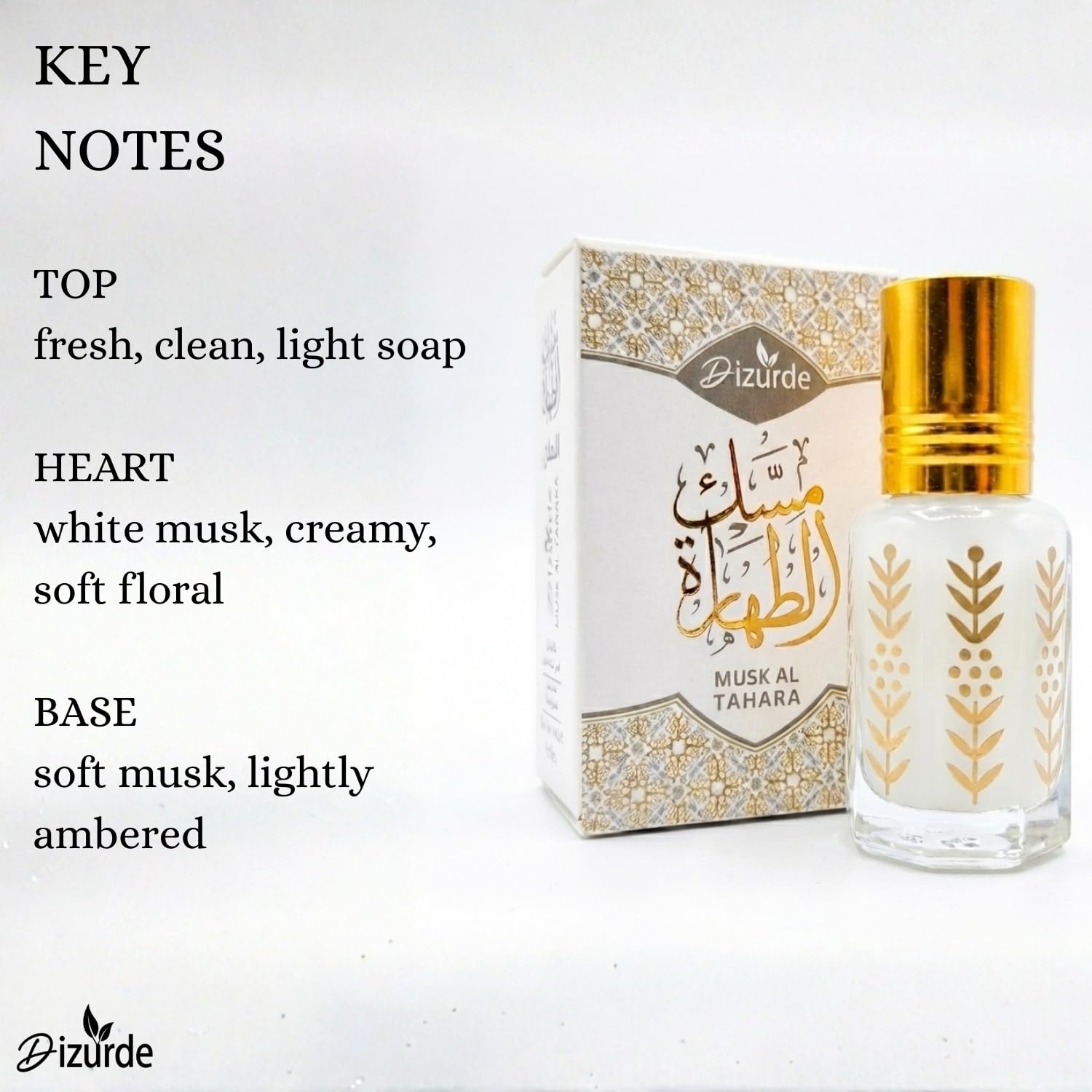 Dizurde Musk Al Tahara 6mL | White Musk Perfume Oil for Women | Daily Wear & Layering