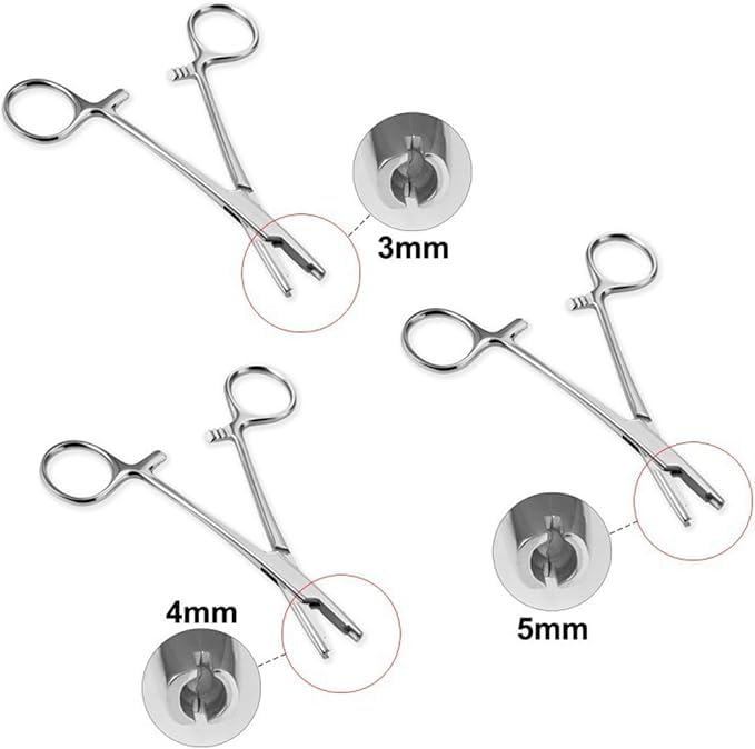 DJCIW 5mm Jaw Piercing Ball Removal Tool – Stainless Steel Dermal Pliers for Easy Ball Changes