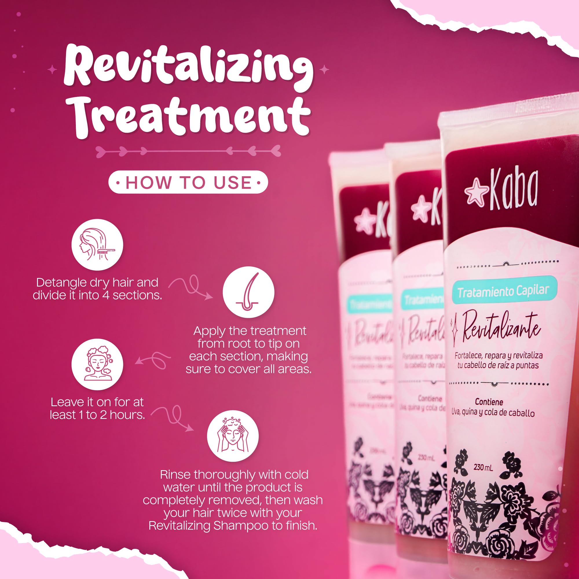D'Luchi Kaba Revitalizing Hair Treatment – Grapes, Cinchona & Horsetail for Fuller, Thicker Hair (7.8 oz)