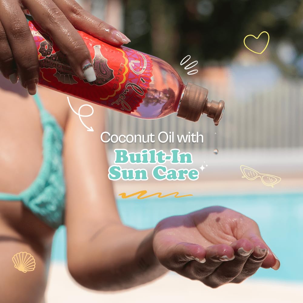D'Luchi Tanning Oil with Coconut Oil, Collagen & Vitamin E – SPF 4, Moisturizing, Hypoallergenic 8.45 oz