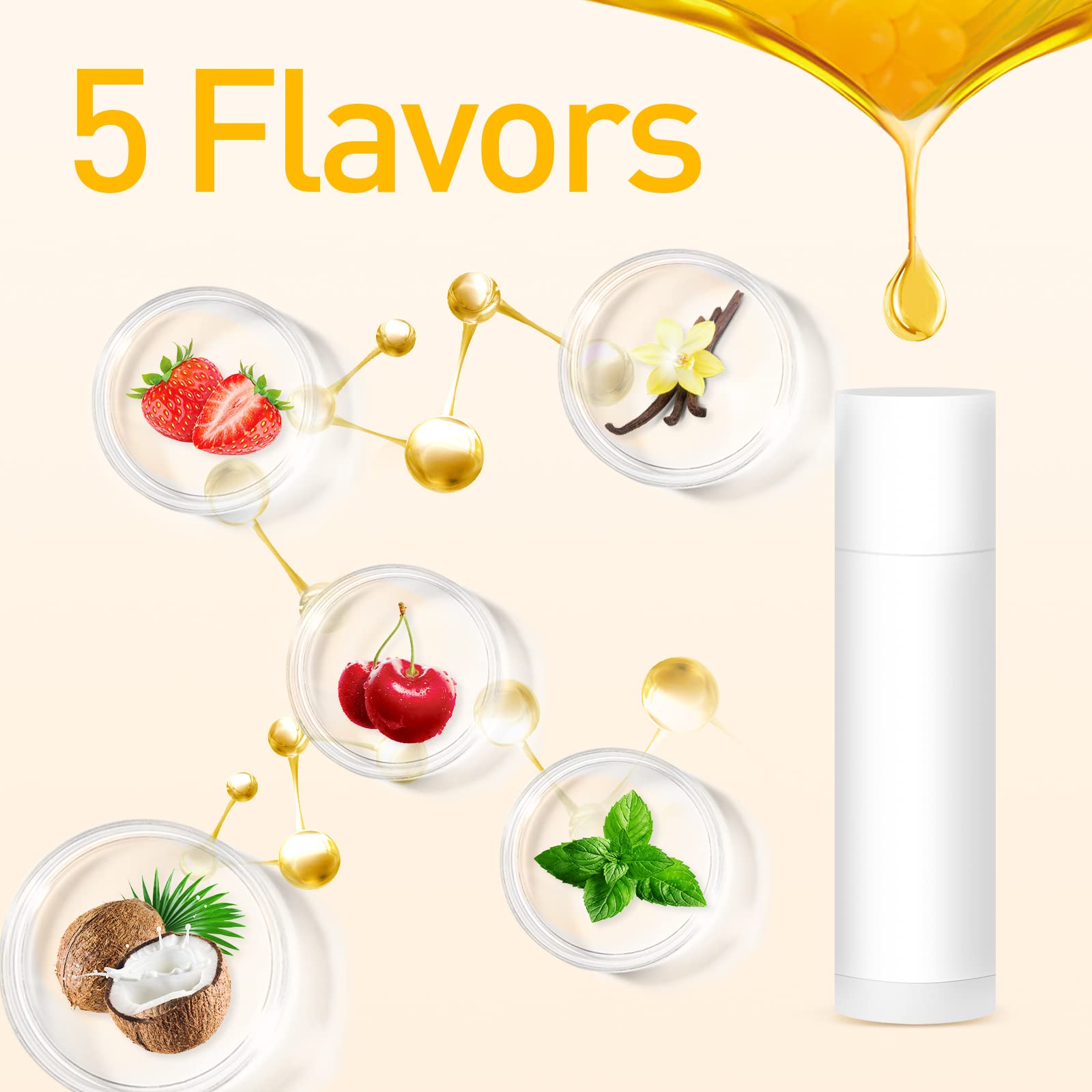 DMSKY 100-Pack Lip Balm Bulk – 5 Flavors, Vitamin E & Coconut Oil