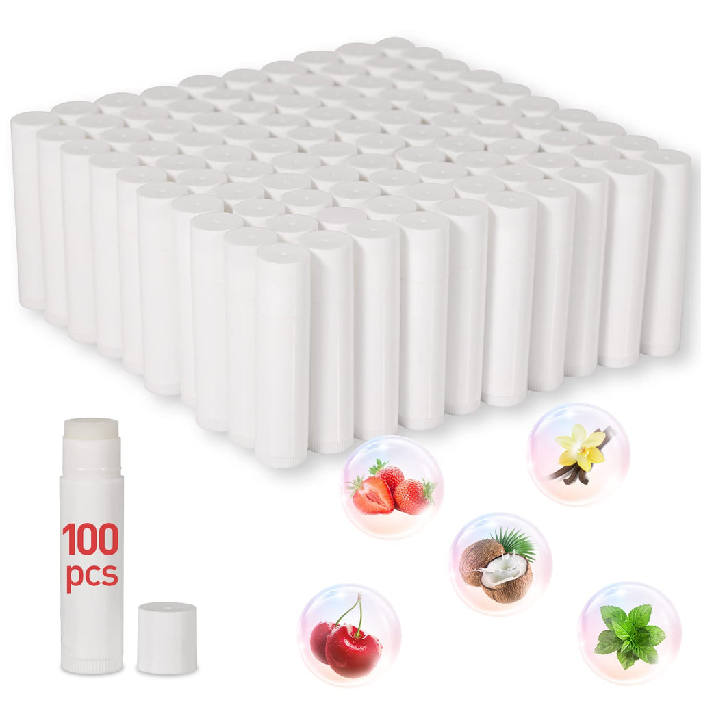 DMSKY 100-Pack Lip Balm Bulk – 5 Flavors, Vitamin E & Coconut Oil